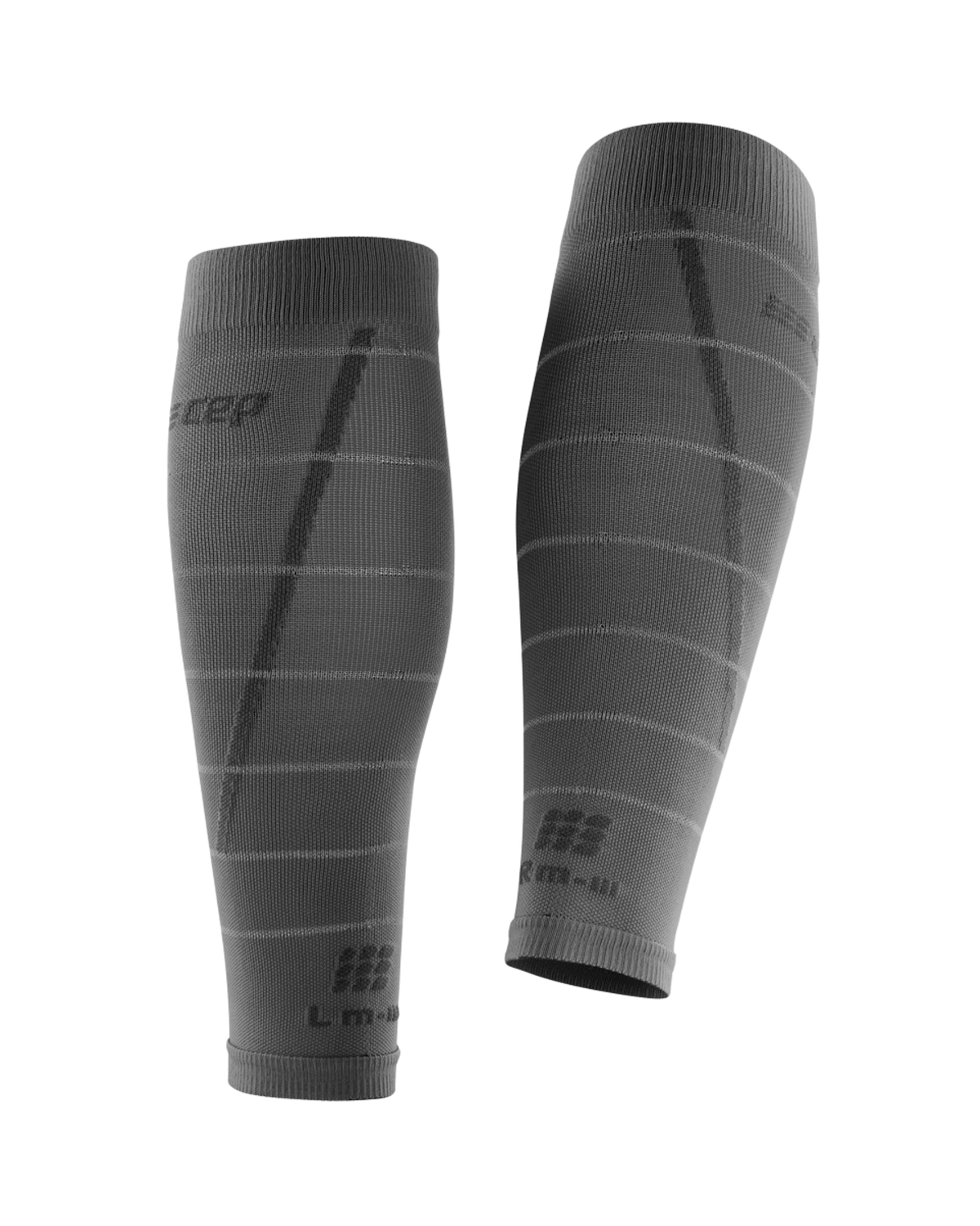 Reflective Compression Calf Sleeves, Men, Grey/Silver