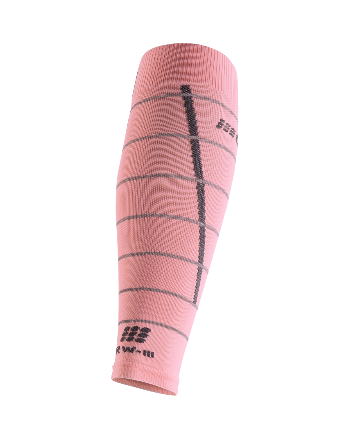 Reflective Compression Calf Sleeves, Women, Light Rose/Silver