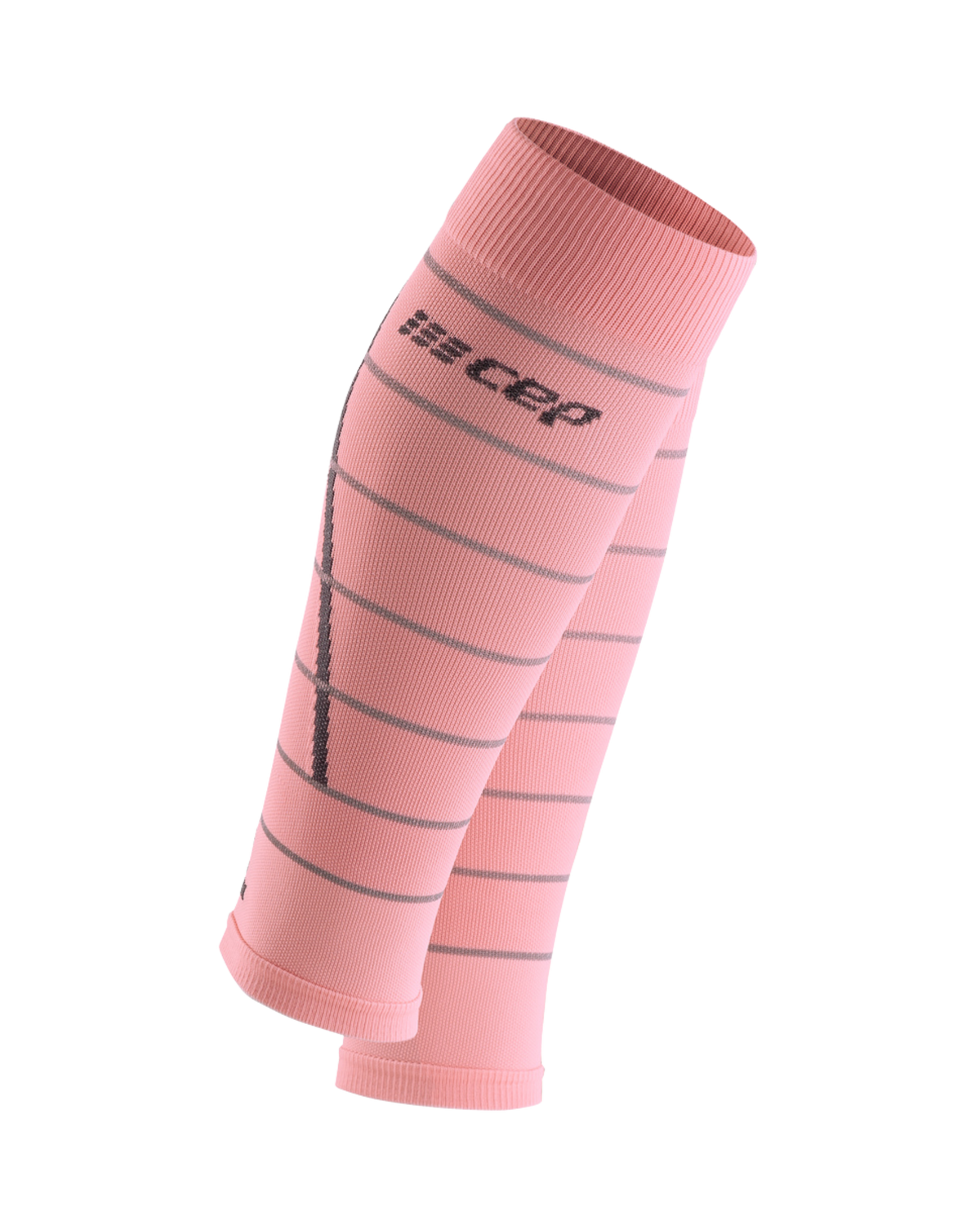 Reflective Compression Calf Sleeves, Women, Light Rose/Silver