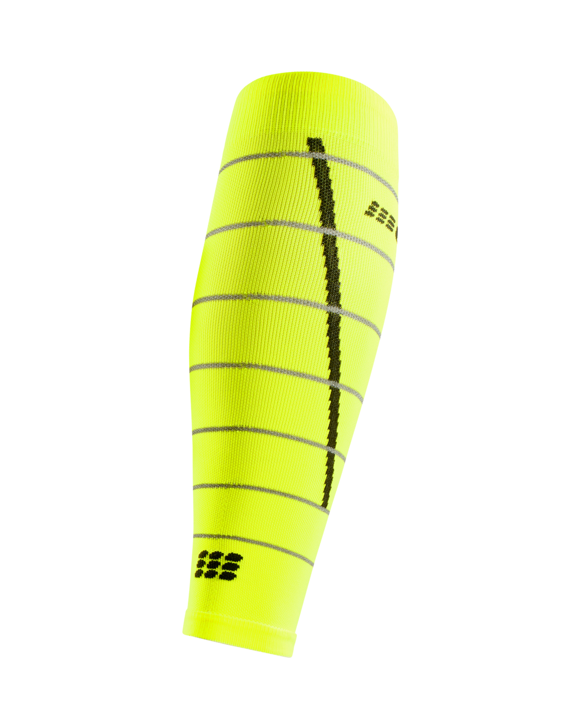 Reflective Compression Calf Sleeves, Men, Neon Yellow/Silver