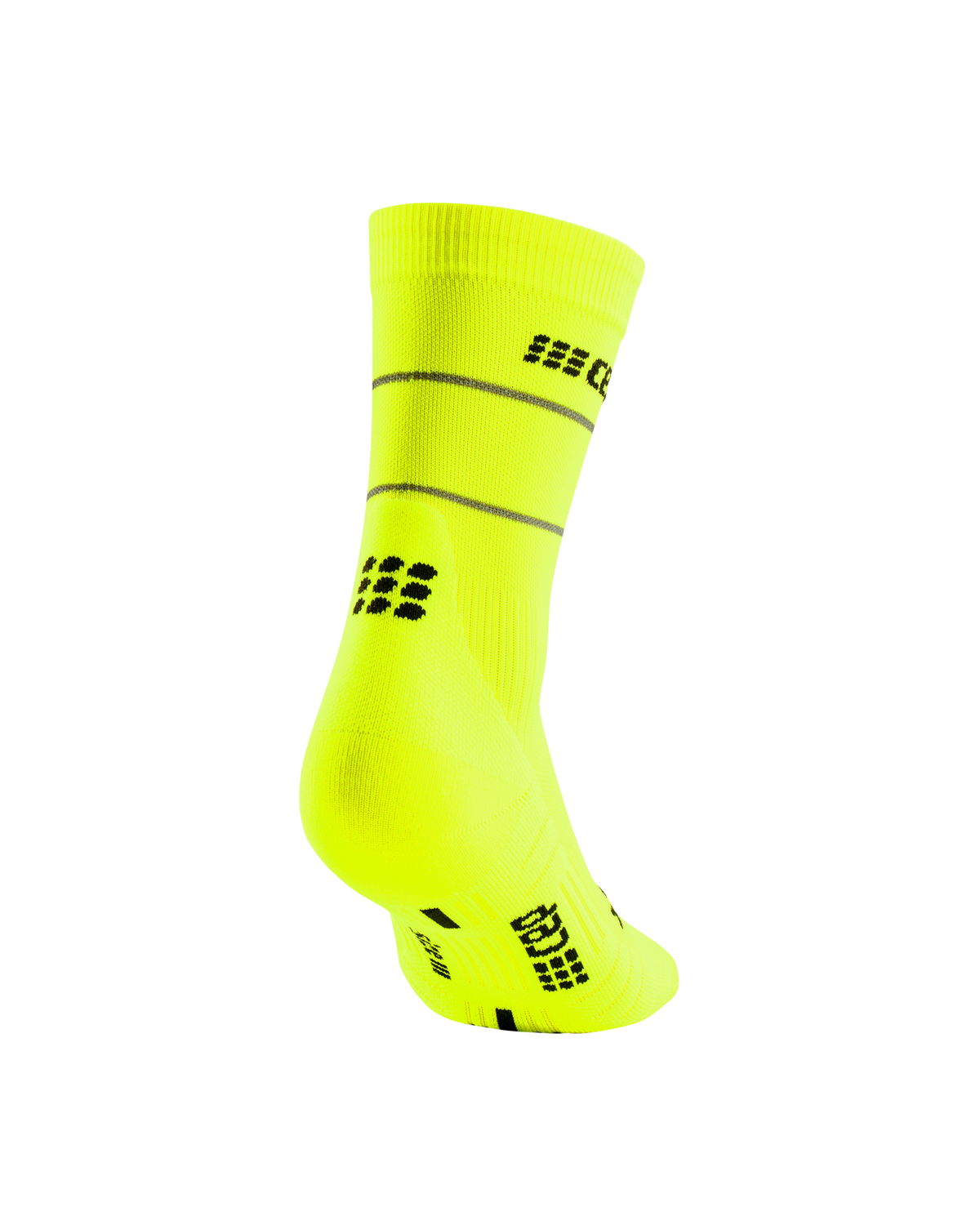 Reflective Mid Cut Compression Socks, Men, Neon Yellow/Silver