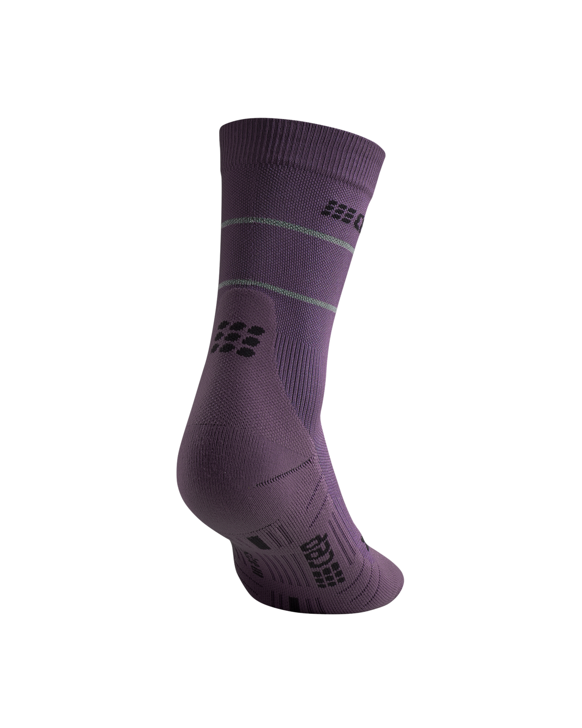 Reflective Mid Cut Compression Socks, Men, Purple/Silver