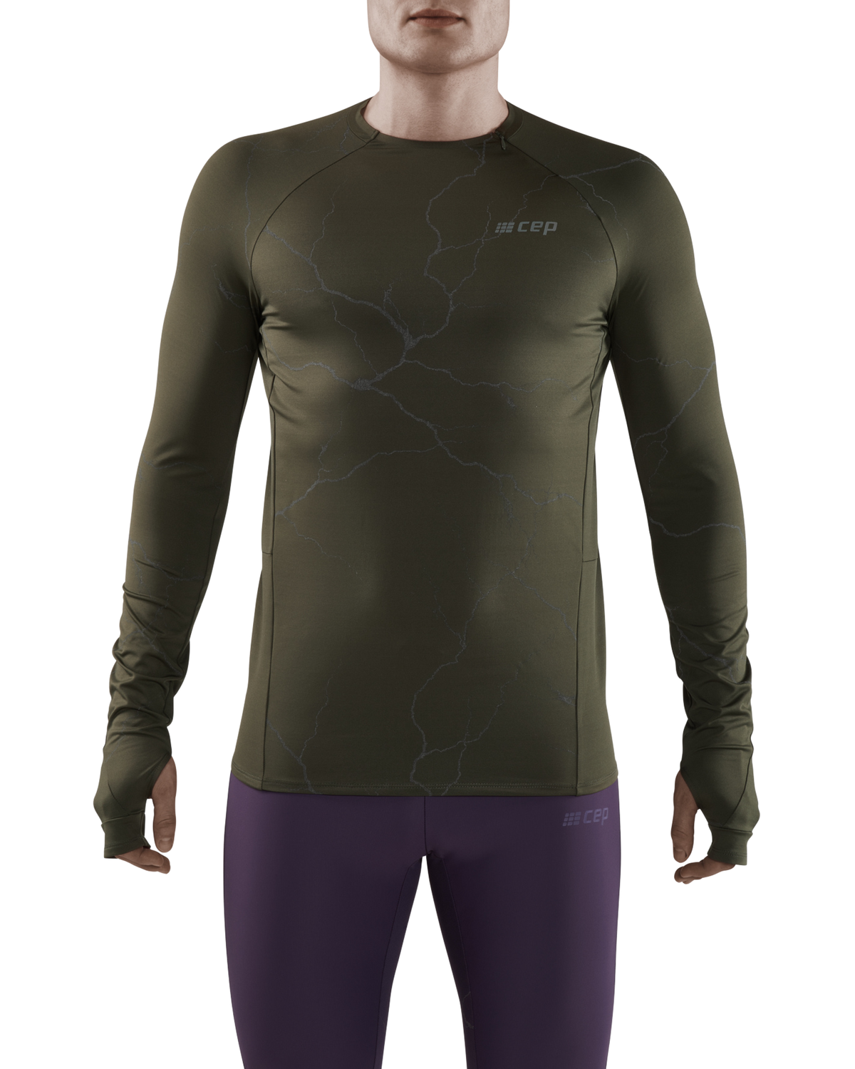 Reflective Long Sleeve Shirt, Men, Dark Green