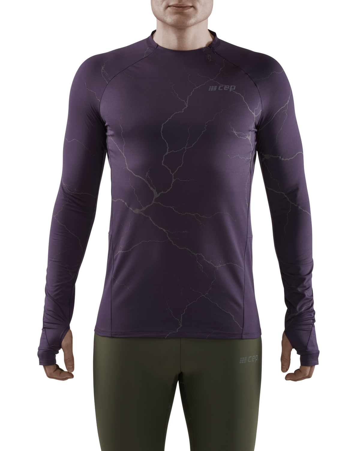 Reflective Long Sleeve Shirt, Men, Purple