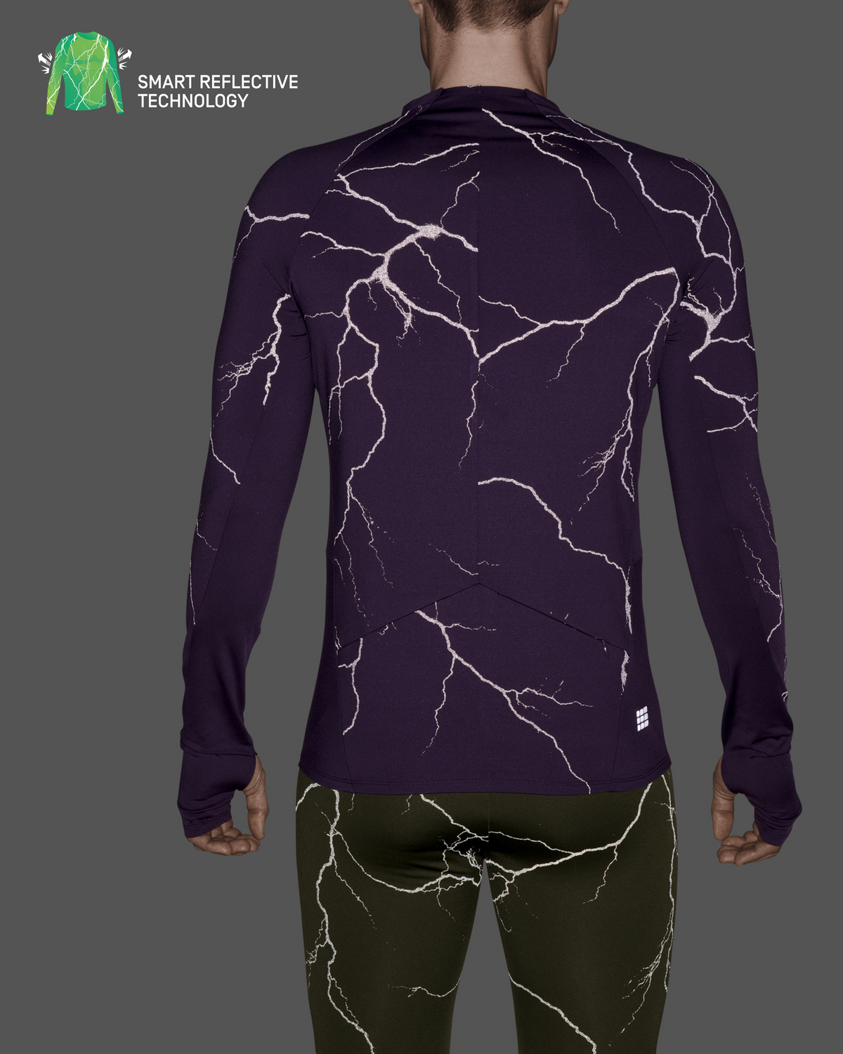 Reflective Long Sleeve Shirt, Men, Purple, close-up detail