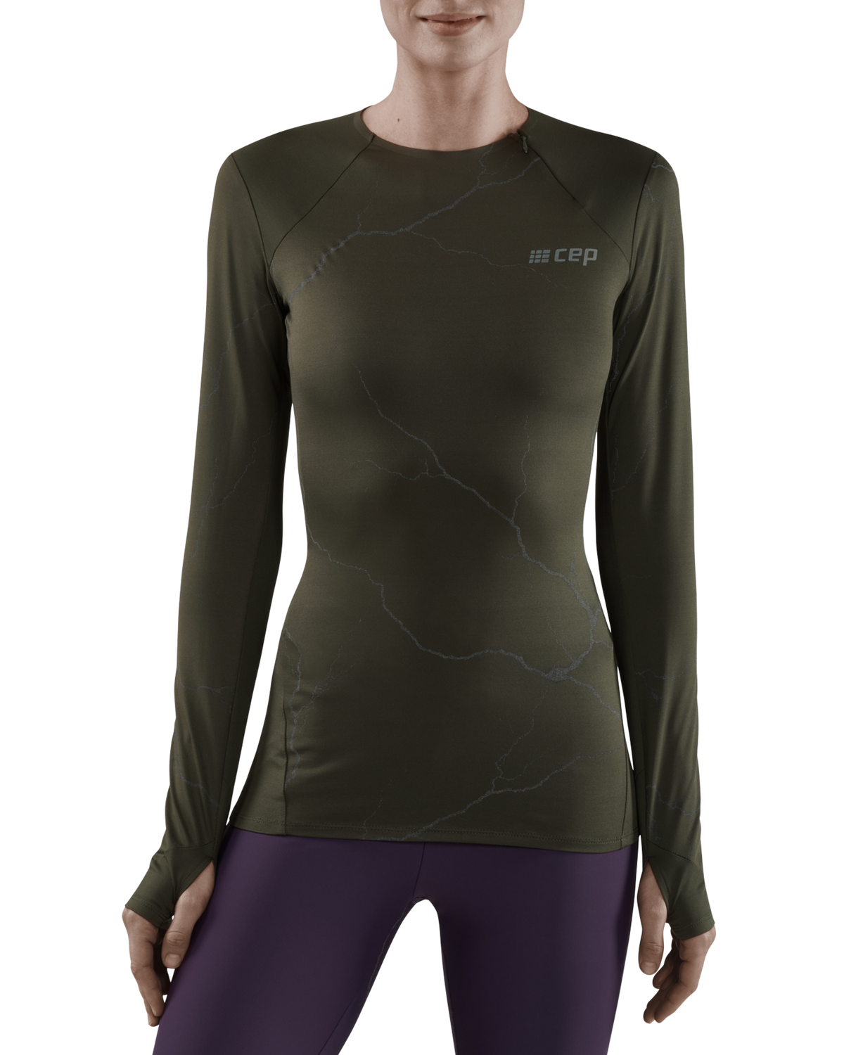 Reflective Long Sleeve Shirt, Women, Dark Green