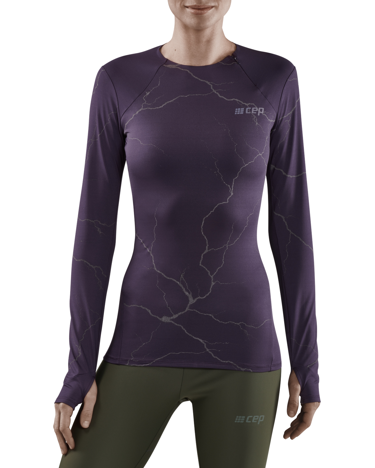 Reflective Long Sleeve Shirt, Women, Purple