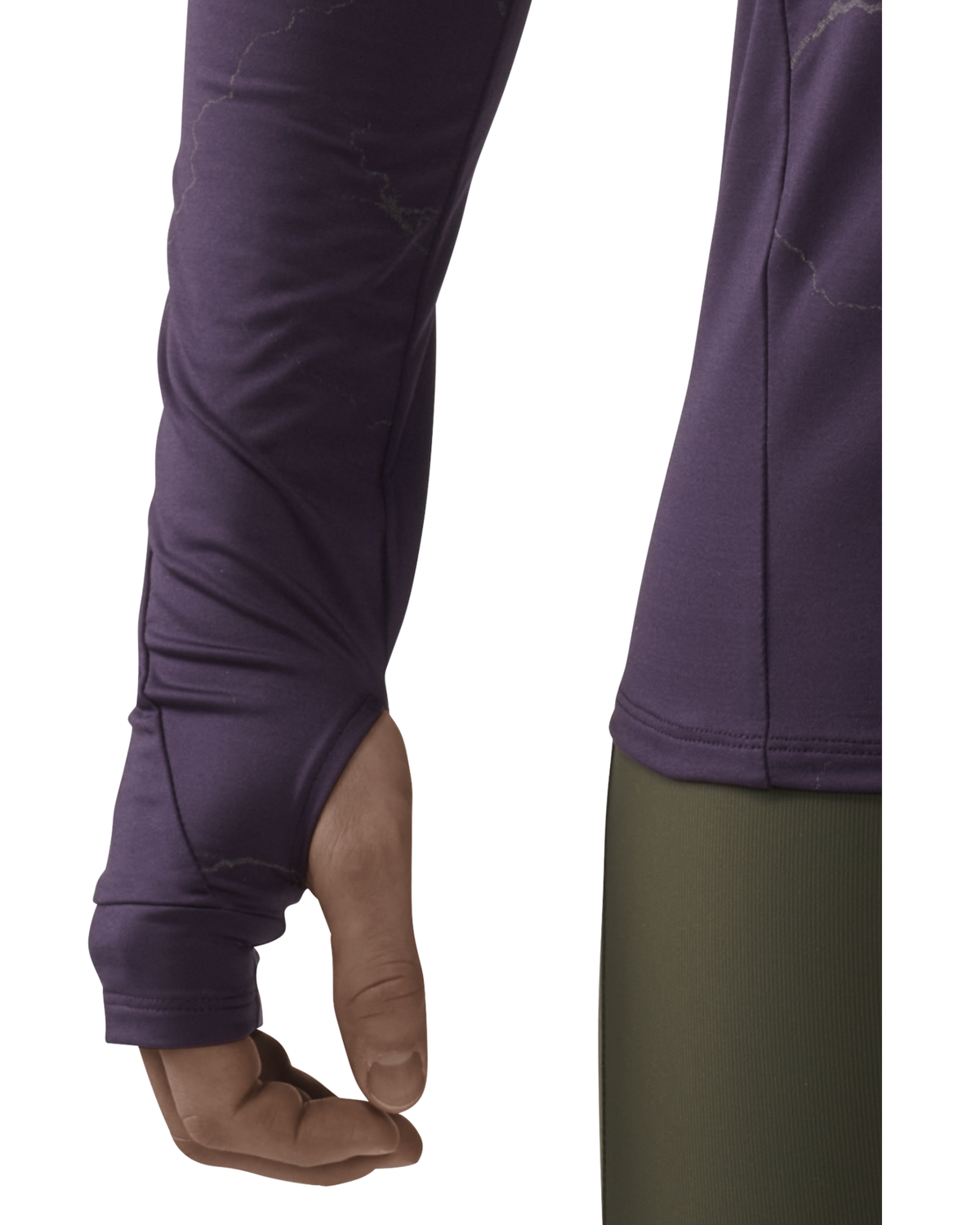 Reflective Long Sleeve Shirt, Women, Purple, close-up detail