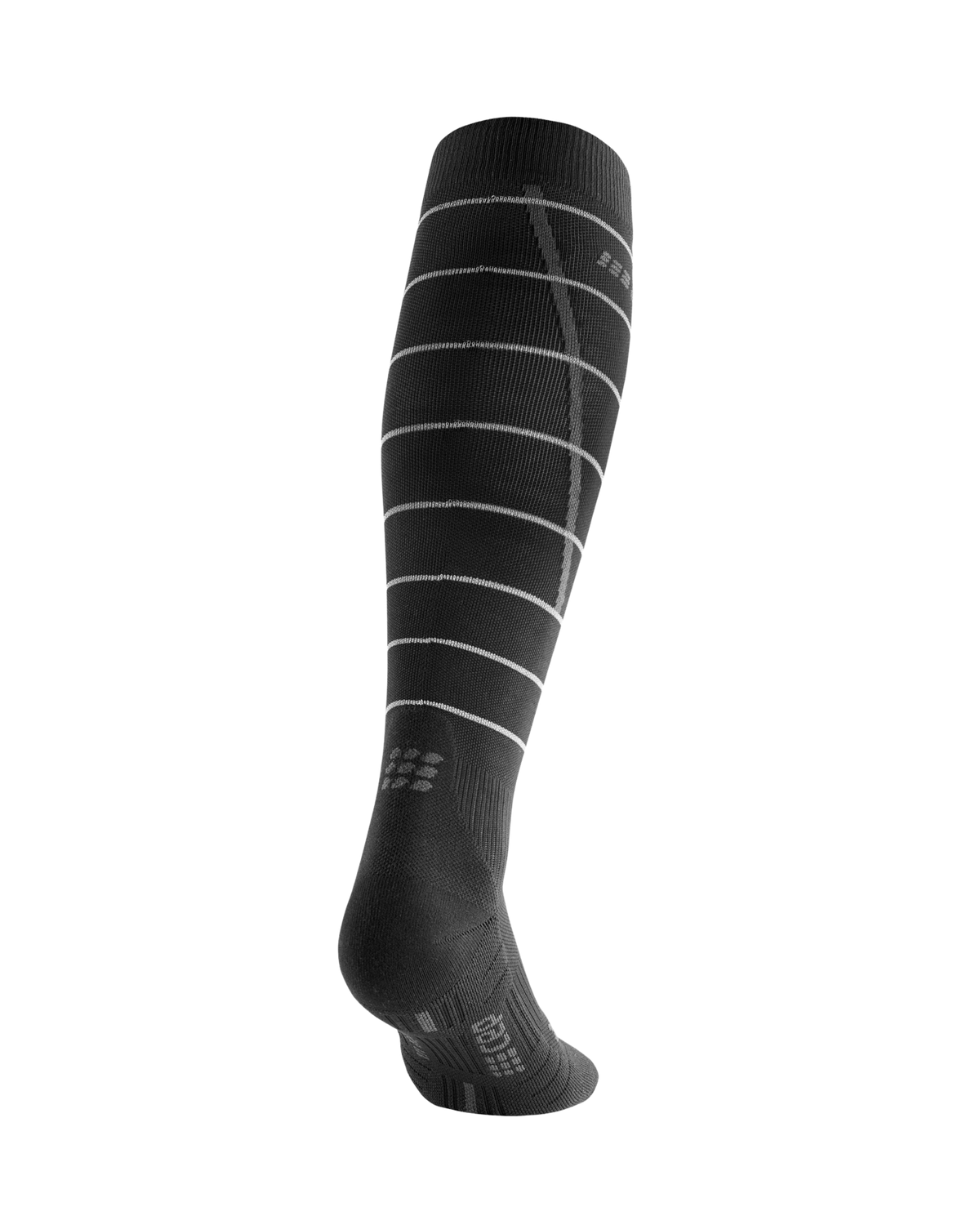 Reflective Tall Compression Socks, Men, Black/Silver