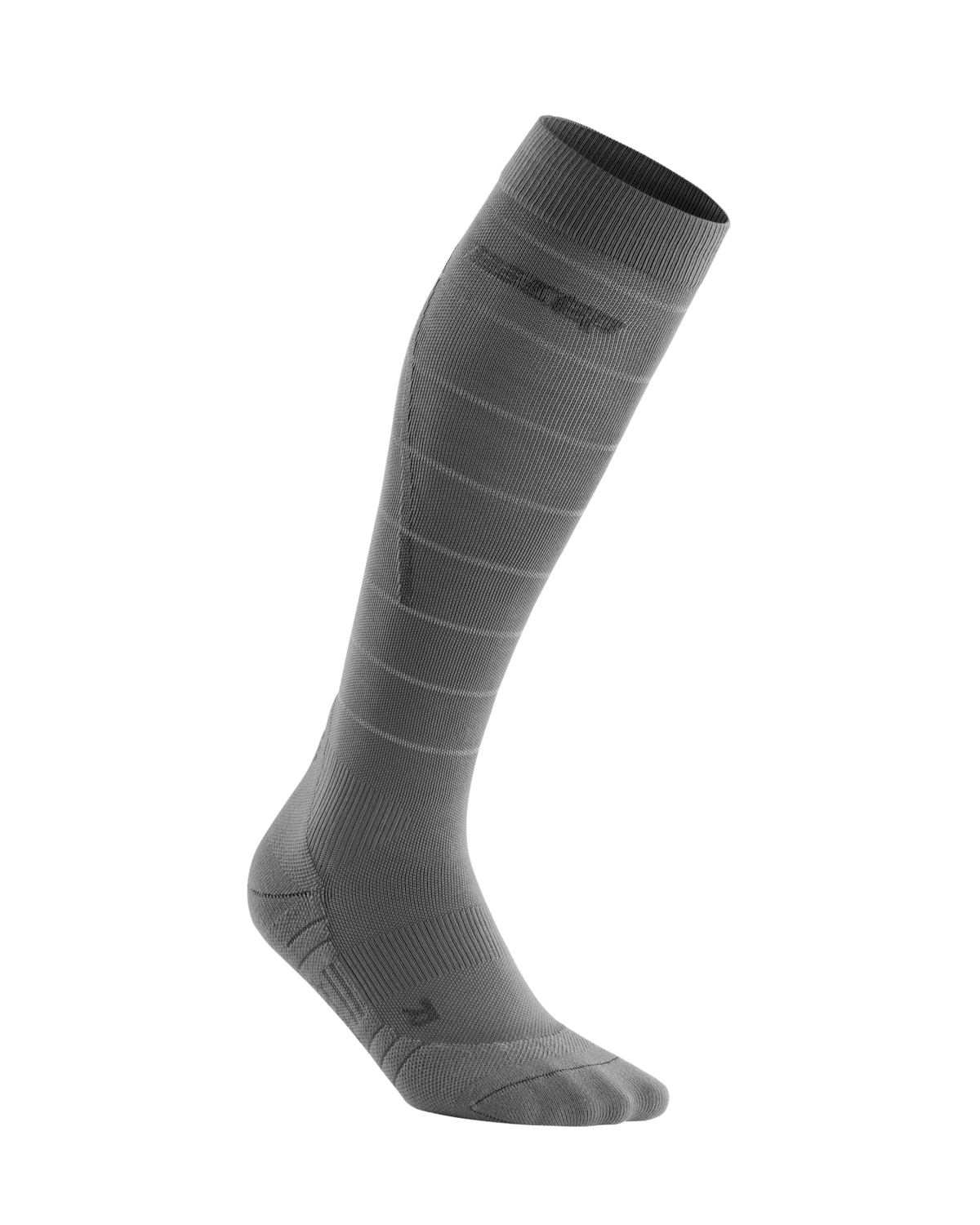 Reflective Tall Compression Socks, Men, Grey/Silver