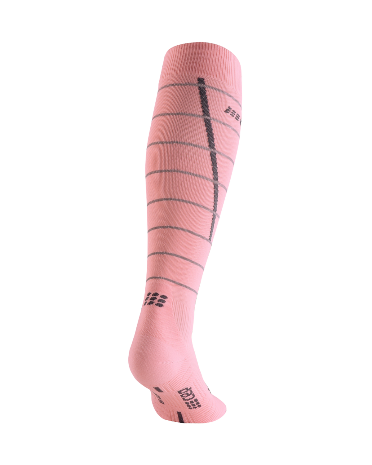 Reflective Tall Compression Socks, Women, Light Rose/Silver