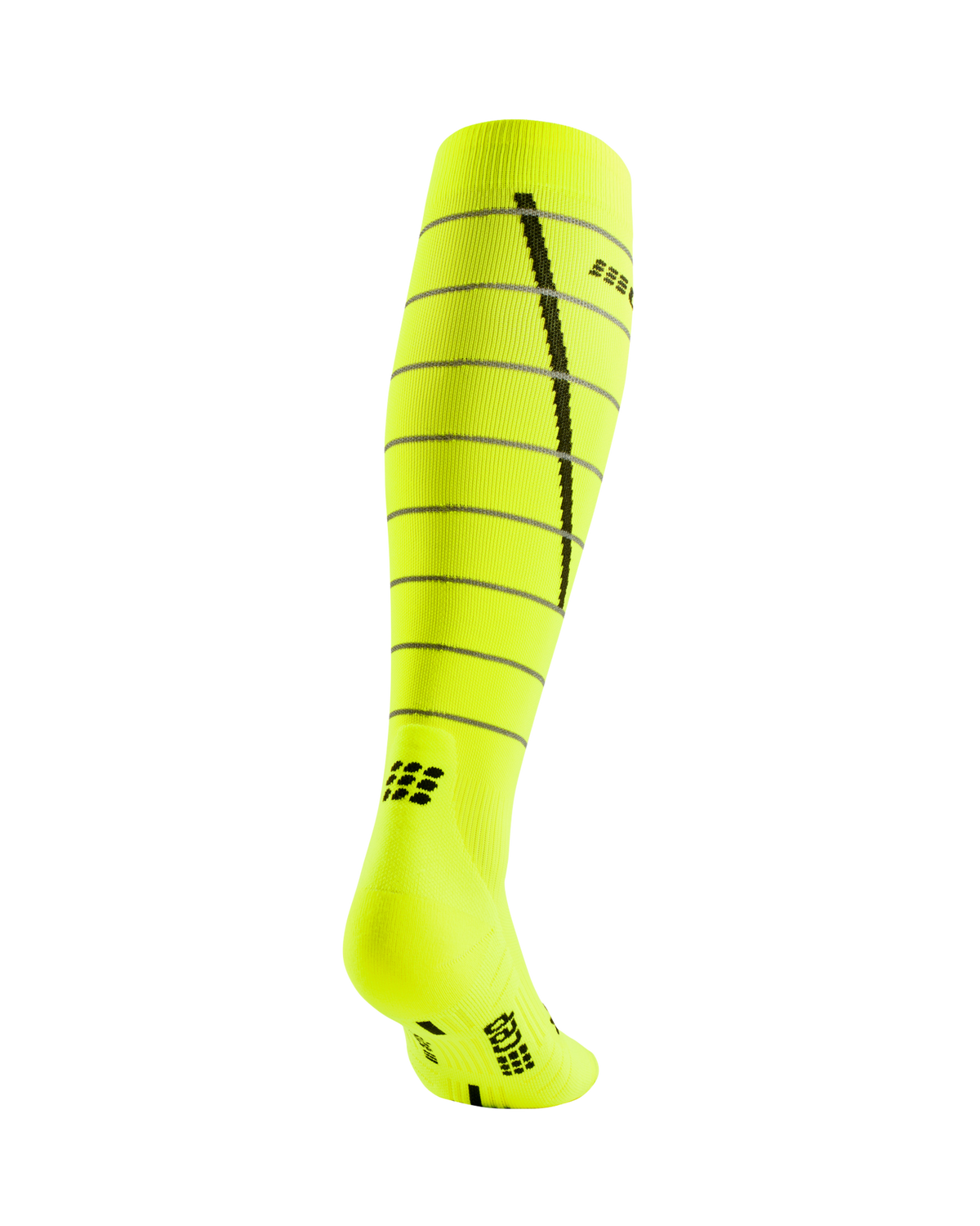 Reflective Tall Compression Socks, Men, Neon Yellow/Silver