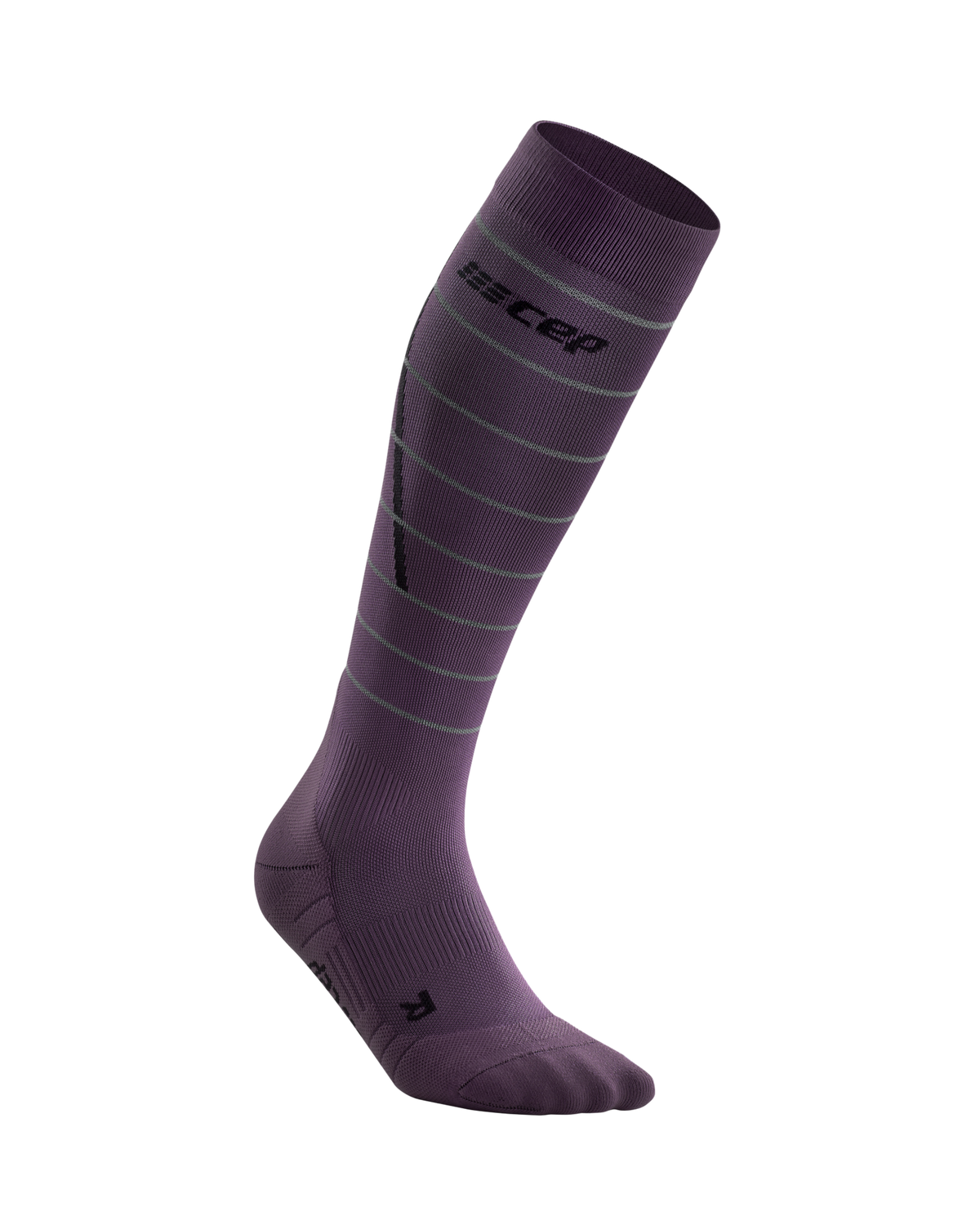 Reflective Tall Compression Socks, Men, Purple/Silver
