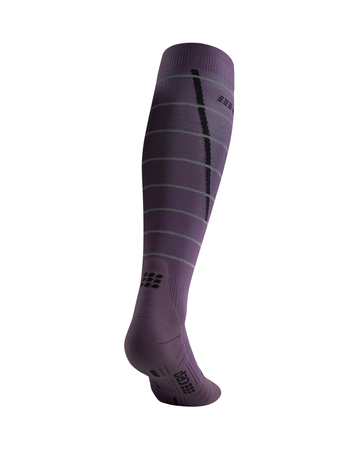 Reflective Tall Compression Socks, Men, Purple/Silver