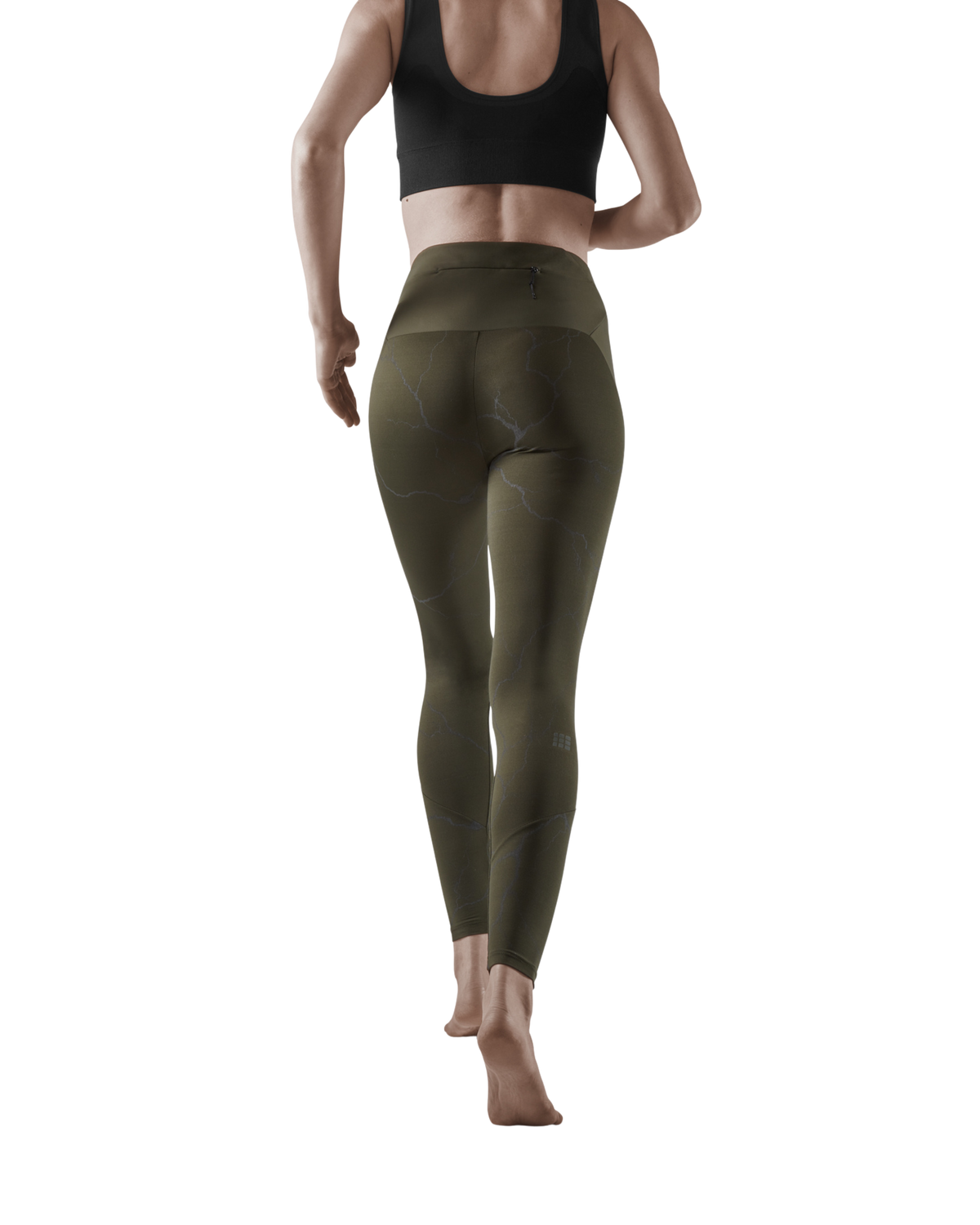 Reflective Tights, Women, Dark Green