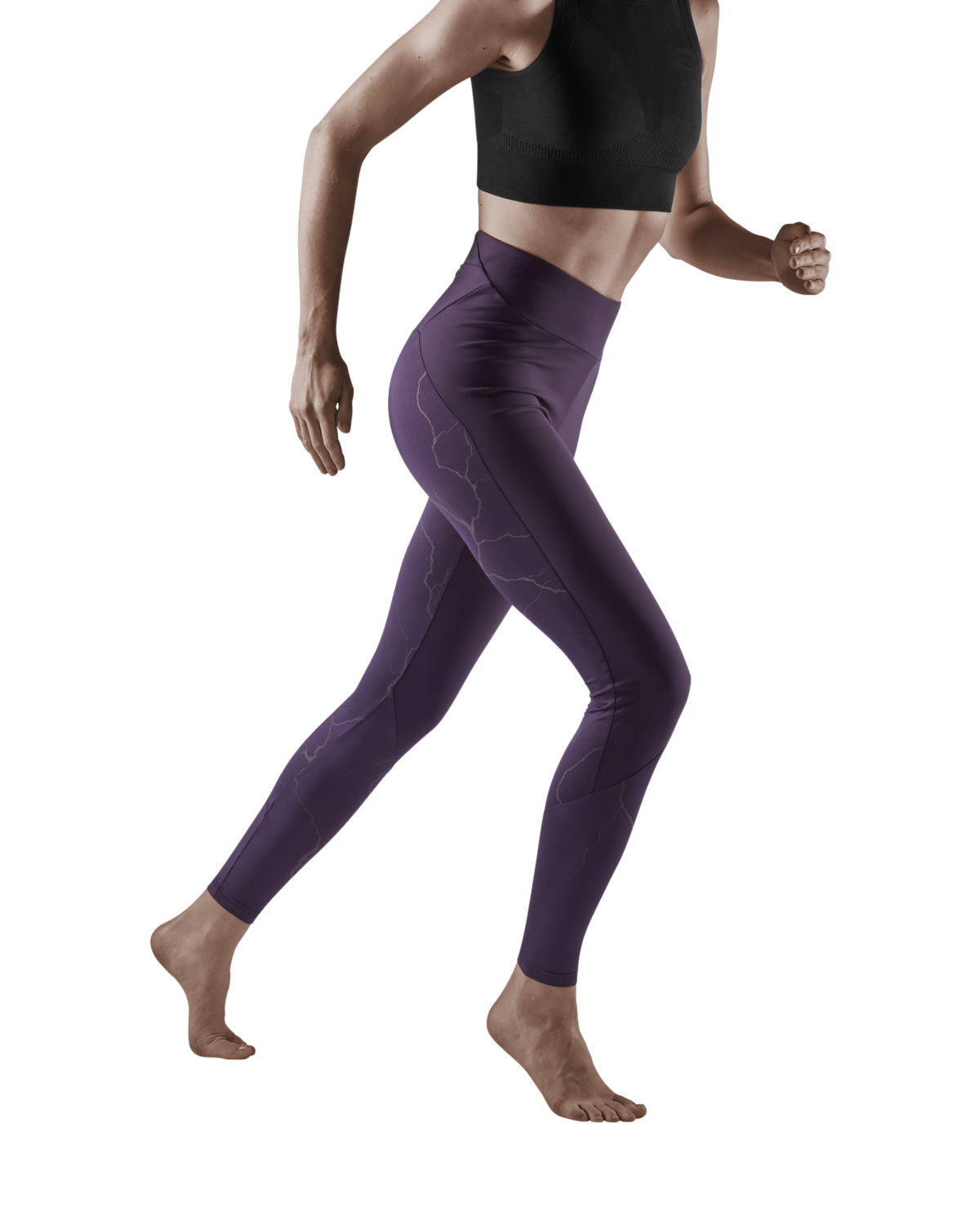 Reflective Tights, Women, Purple