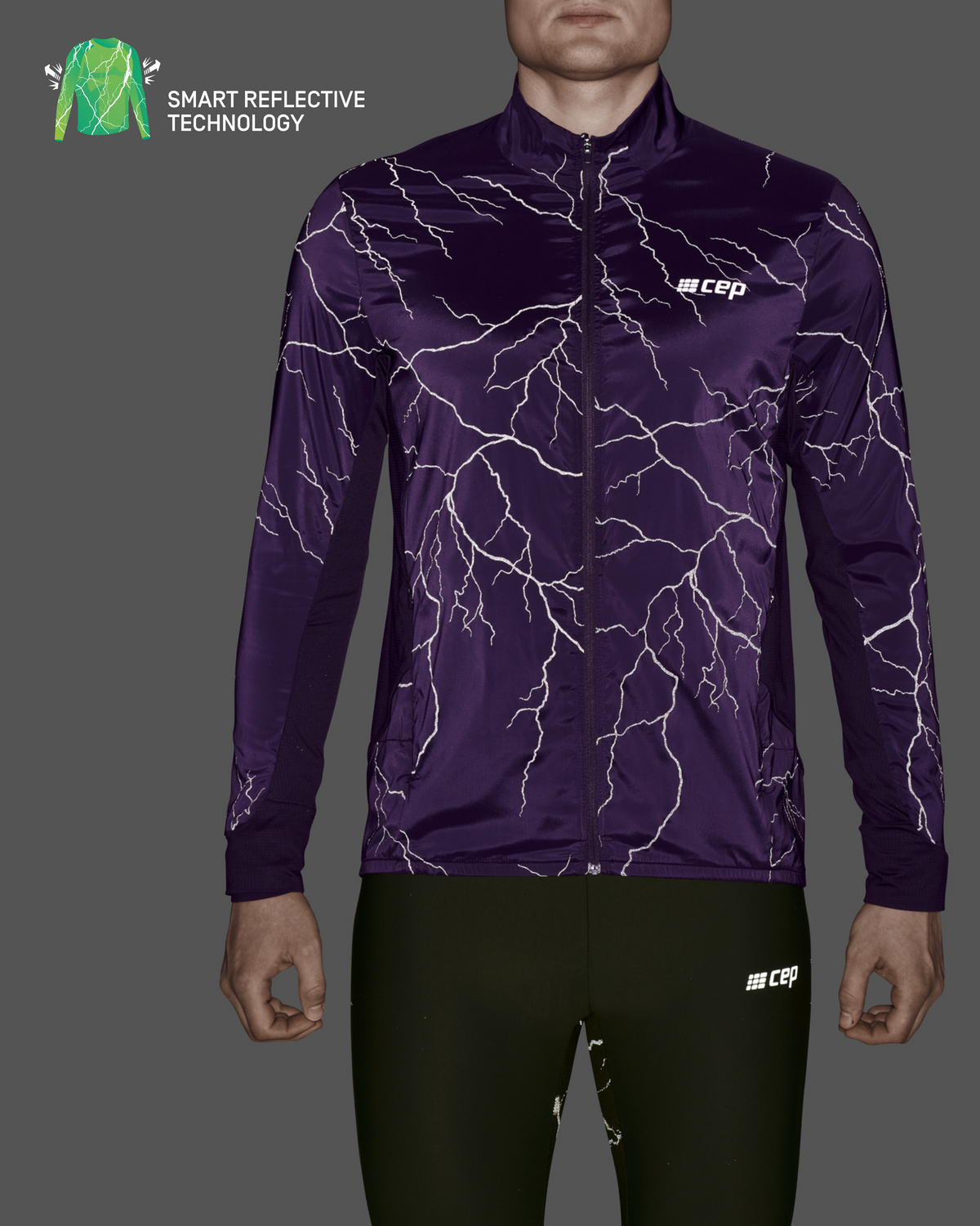 Reflective Windbreaker, Men, Purple, close-up detail