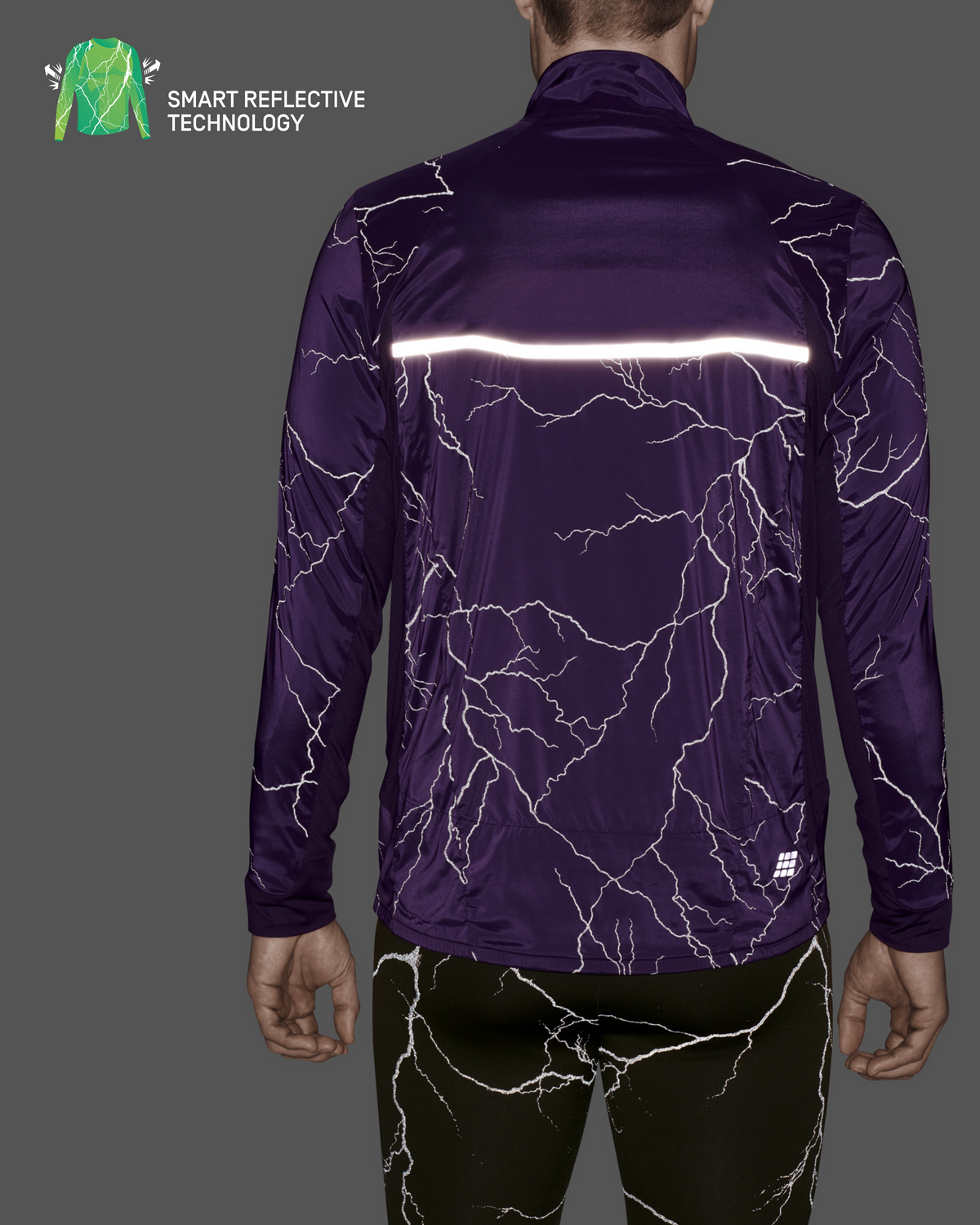 Reflective Windbreaker, Men, Purple, close-up detail