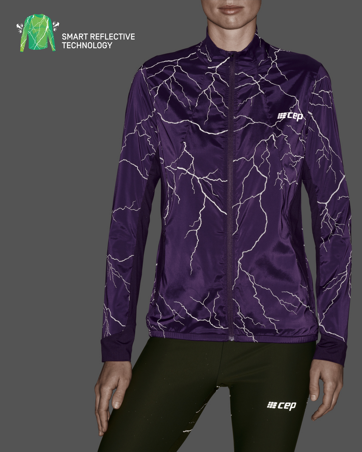 Reflective Windbreaker, Women, Purple, close-up detail