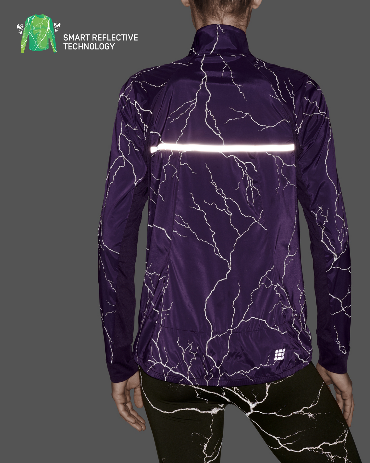 Reflective Windbreaker, Women, Purple, close-up detail