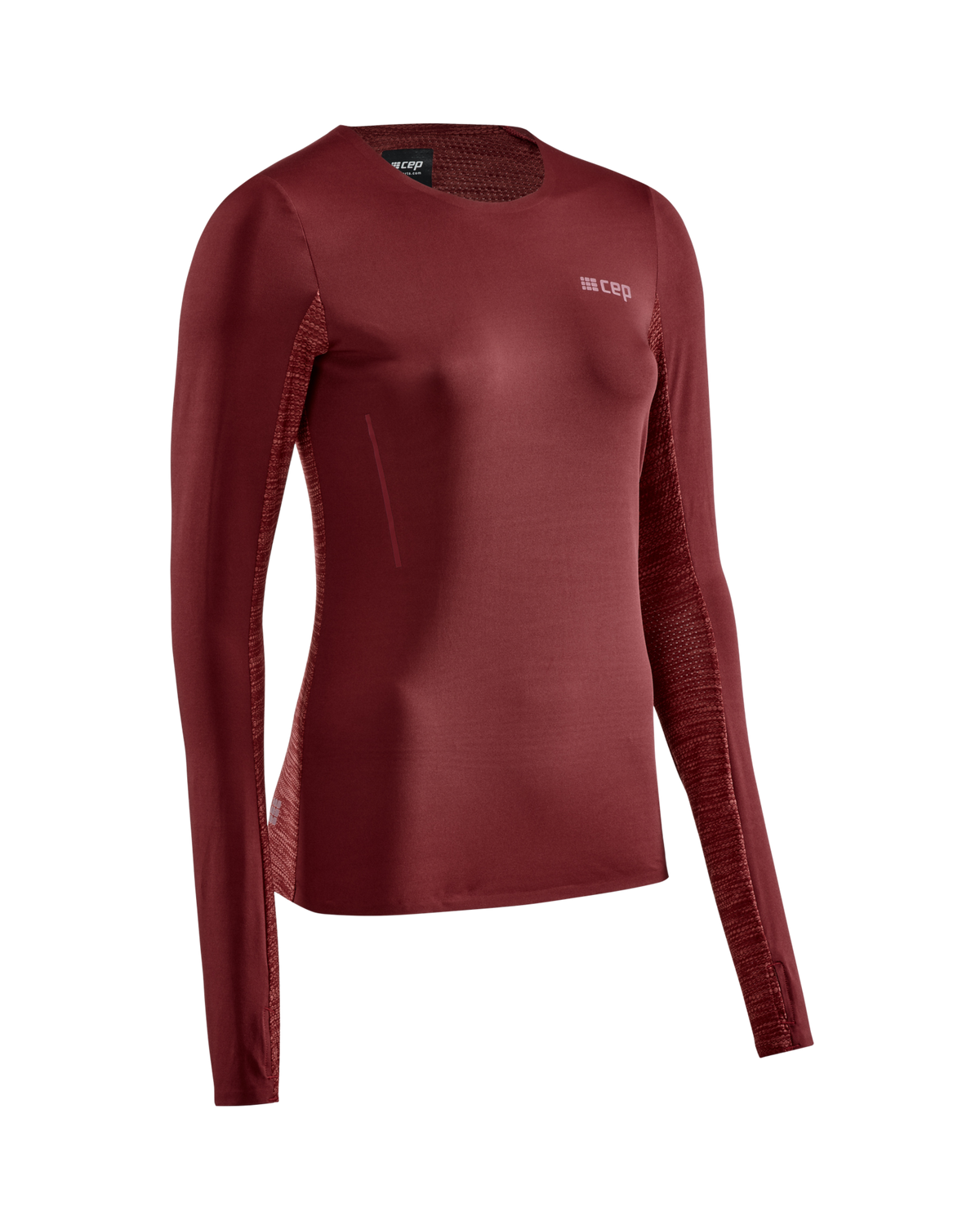 Run Long Sleeve Shirt, Women, Dark Red