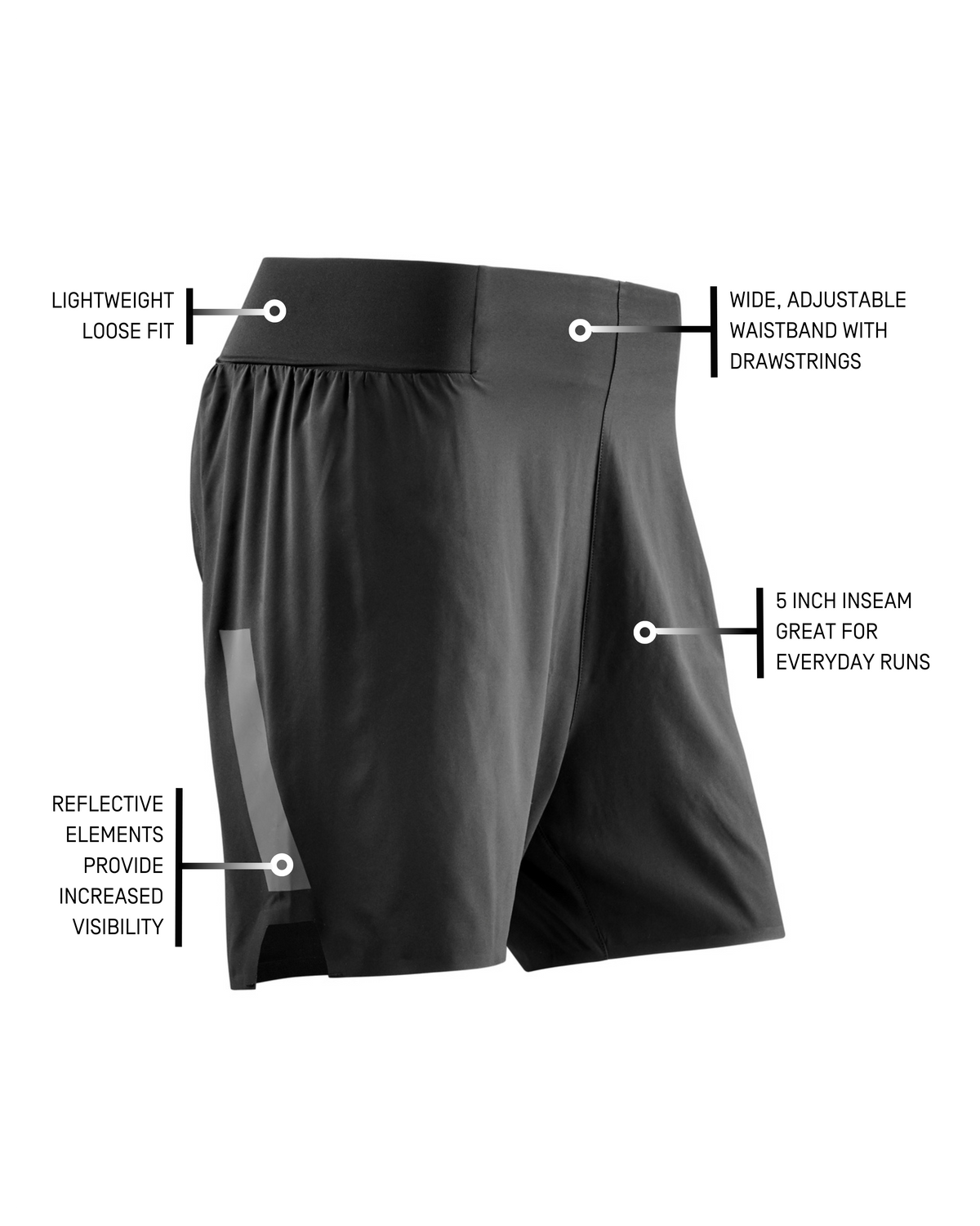 Run Loose Fit Shorts, Men, Black