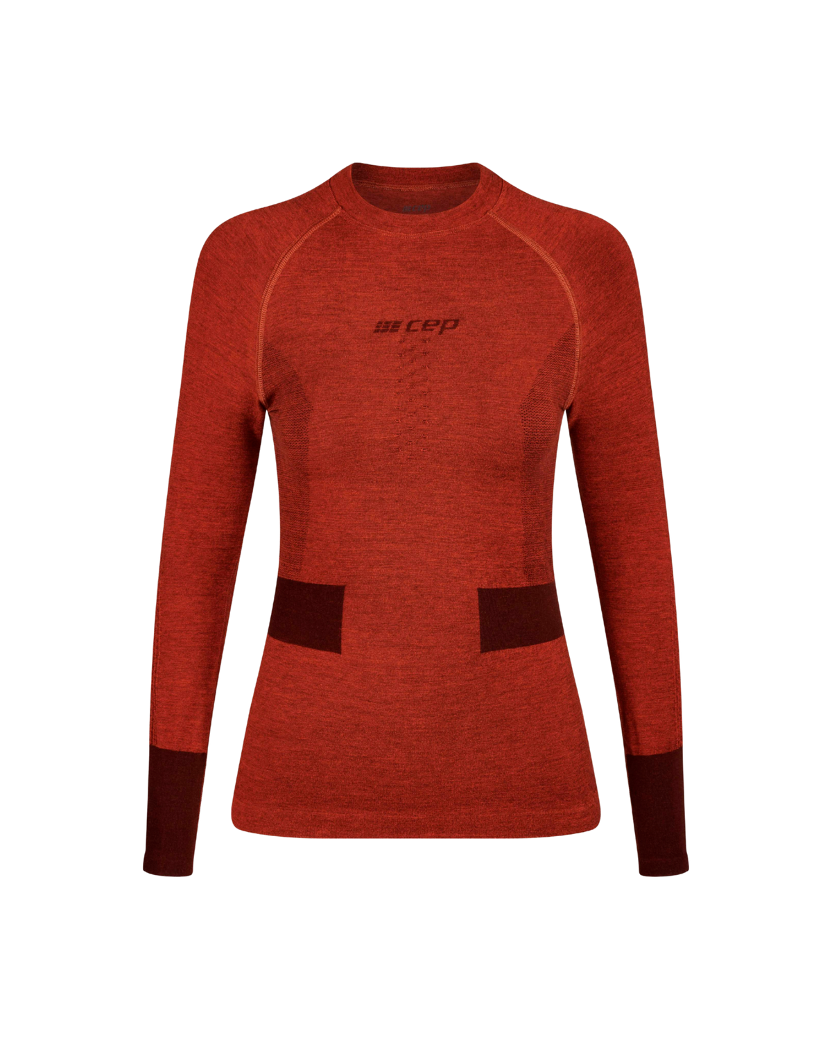 Ski Merino Base Shirt, Women, Aubergine/Red Merino