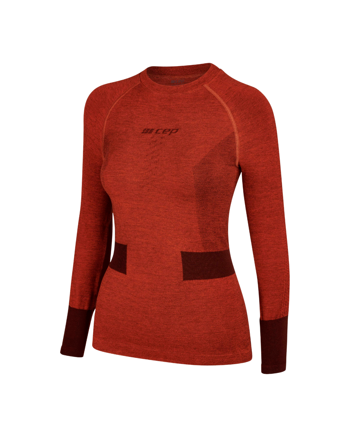 Ski Merino Base Shirt, Women, Aubergine/Red Merino