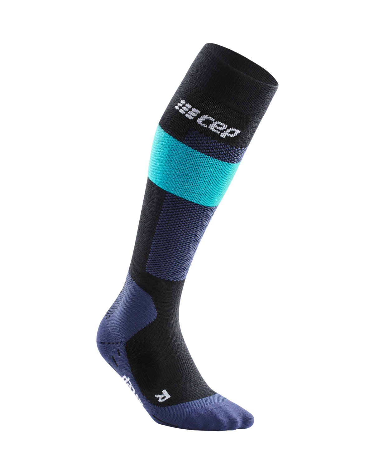 Ski Merino Tall Compression Socks, Men, Blue Merino