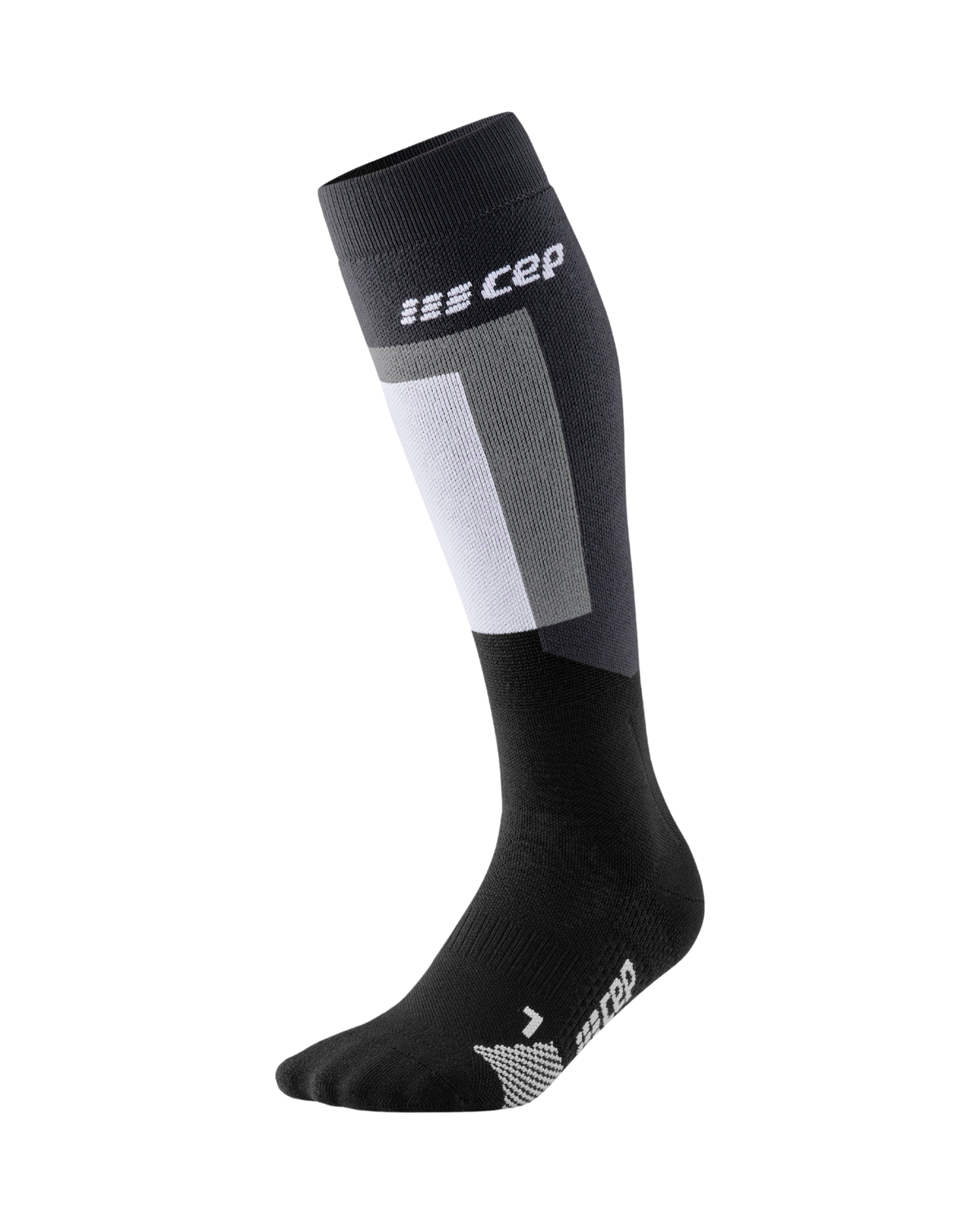 Ski Thermo Tall Compression Socks, Women, Grey/Black/White