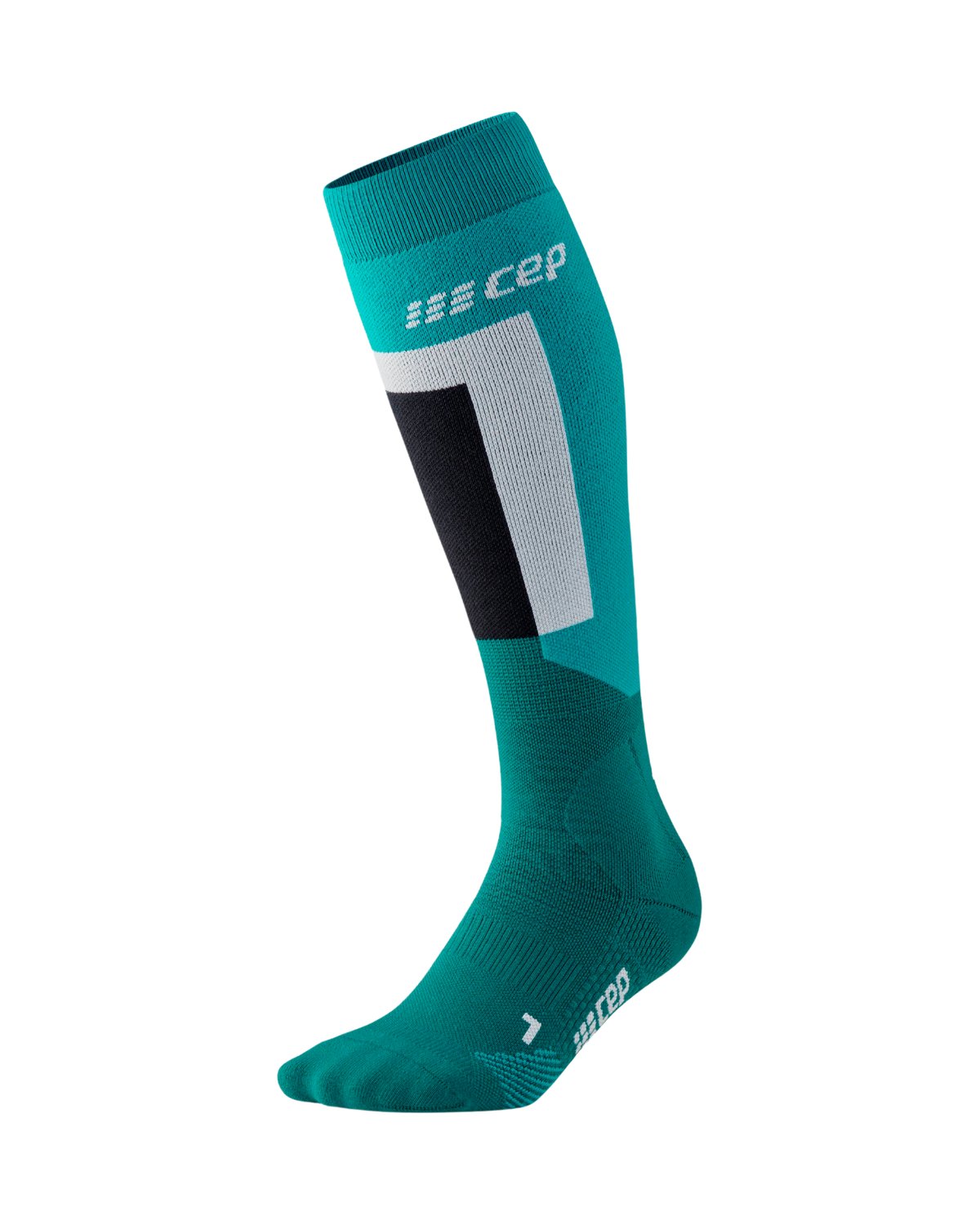 Ski Thermo Tall Compression Socks, Women, Turquoise/Green/Black