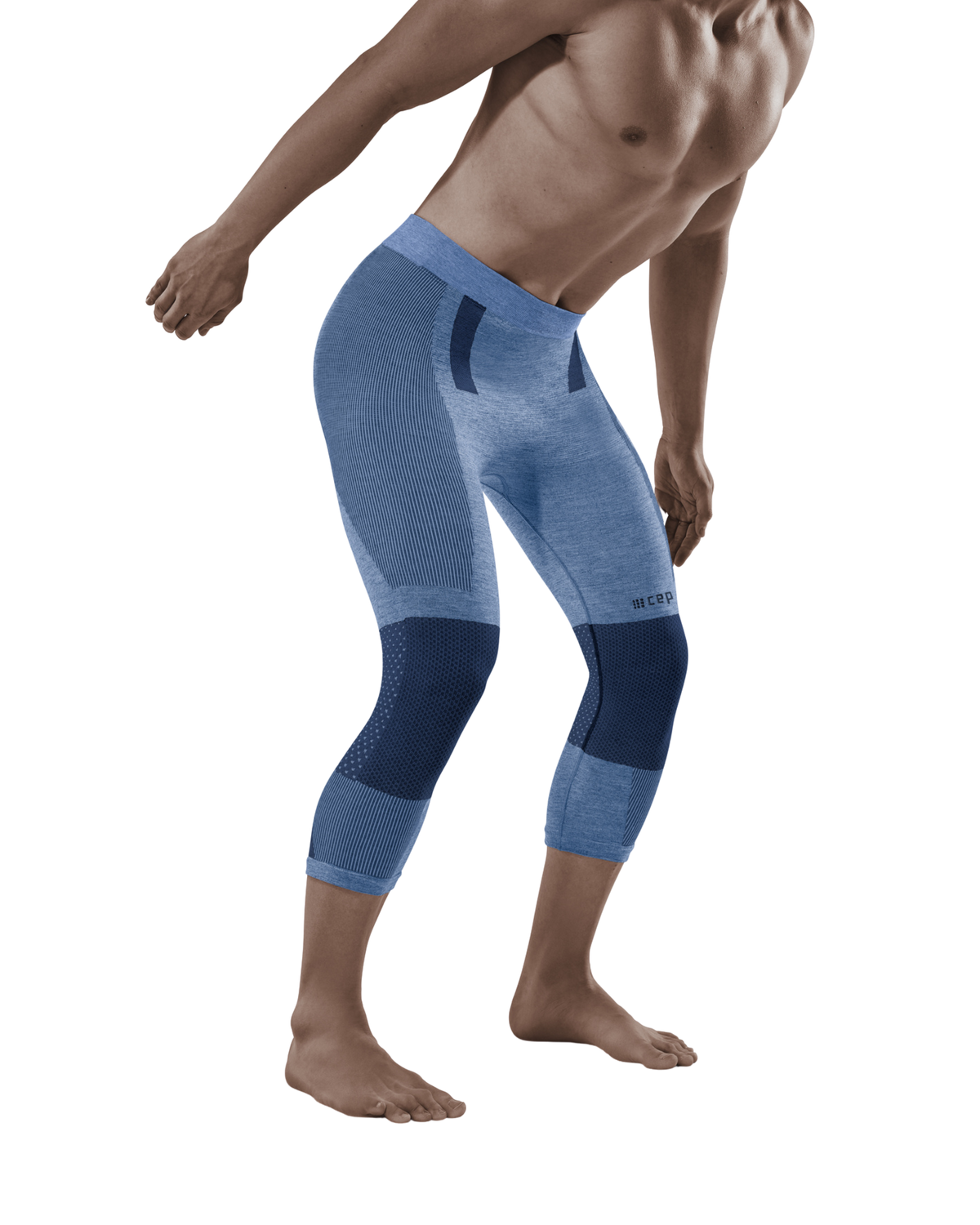 Ski Touring 3/4 Base Tights, Men, Navy Blue/Blue