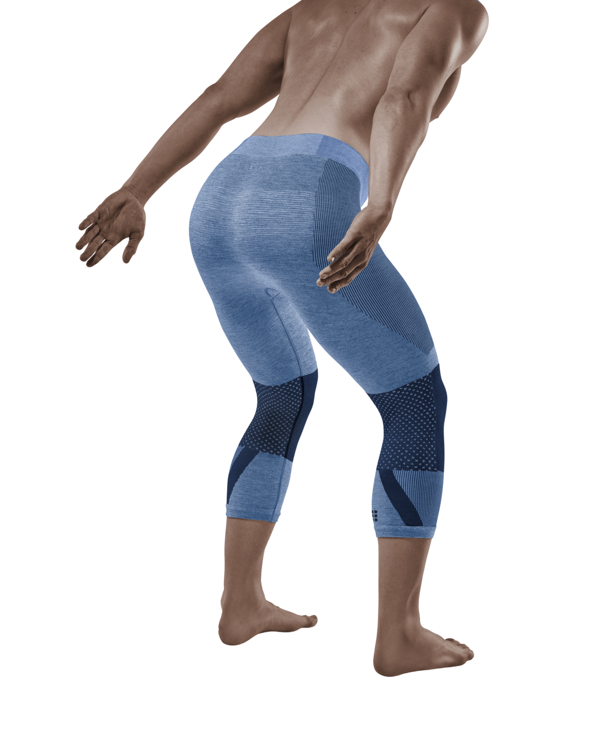 Ski Touring 3/4 Base Tights, Men, Navy Blue/Blue