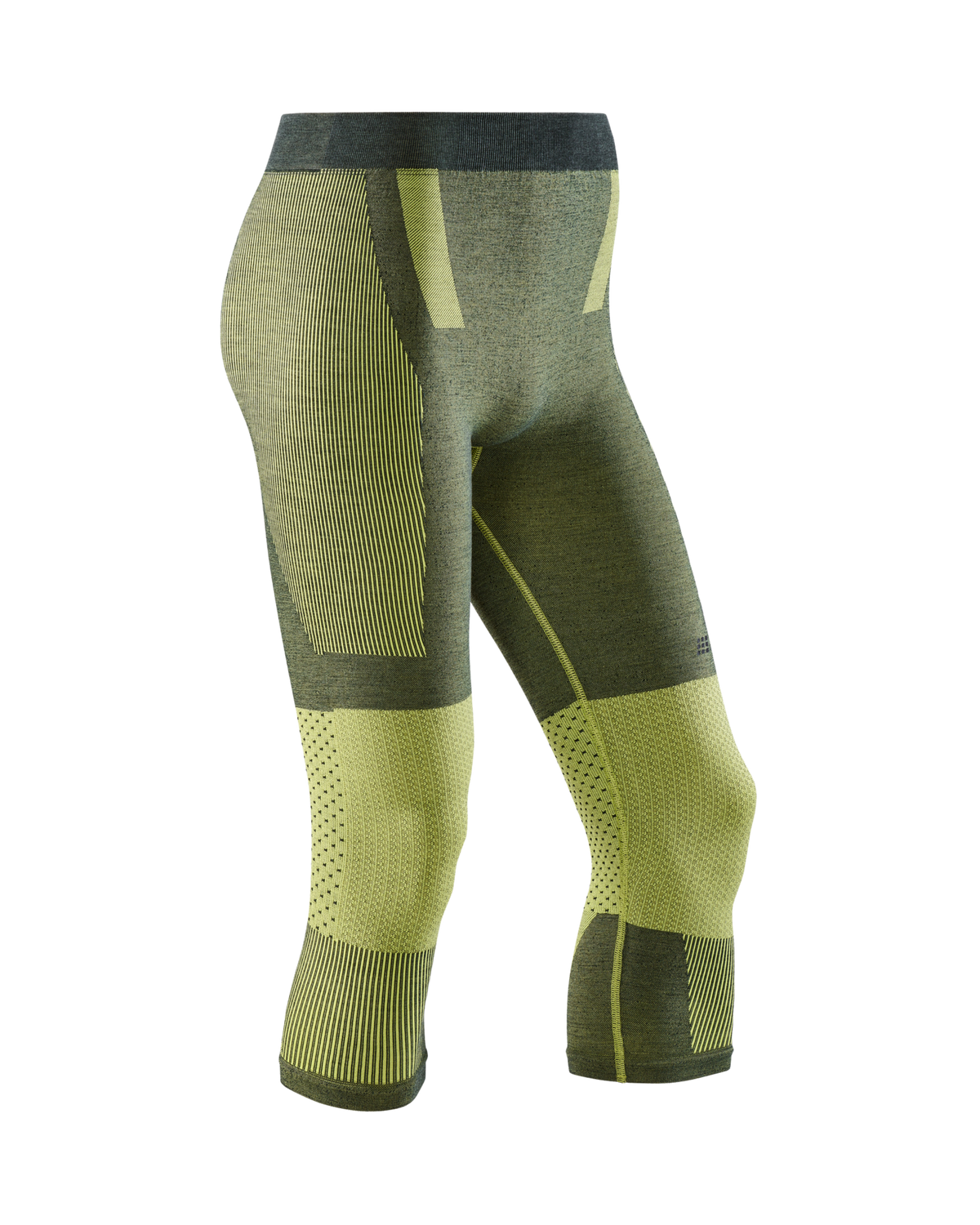 Ski Touring 3/4 Base Tights, Men, Green/Dark Green