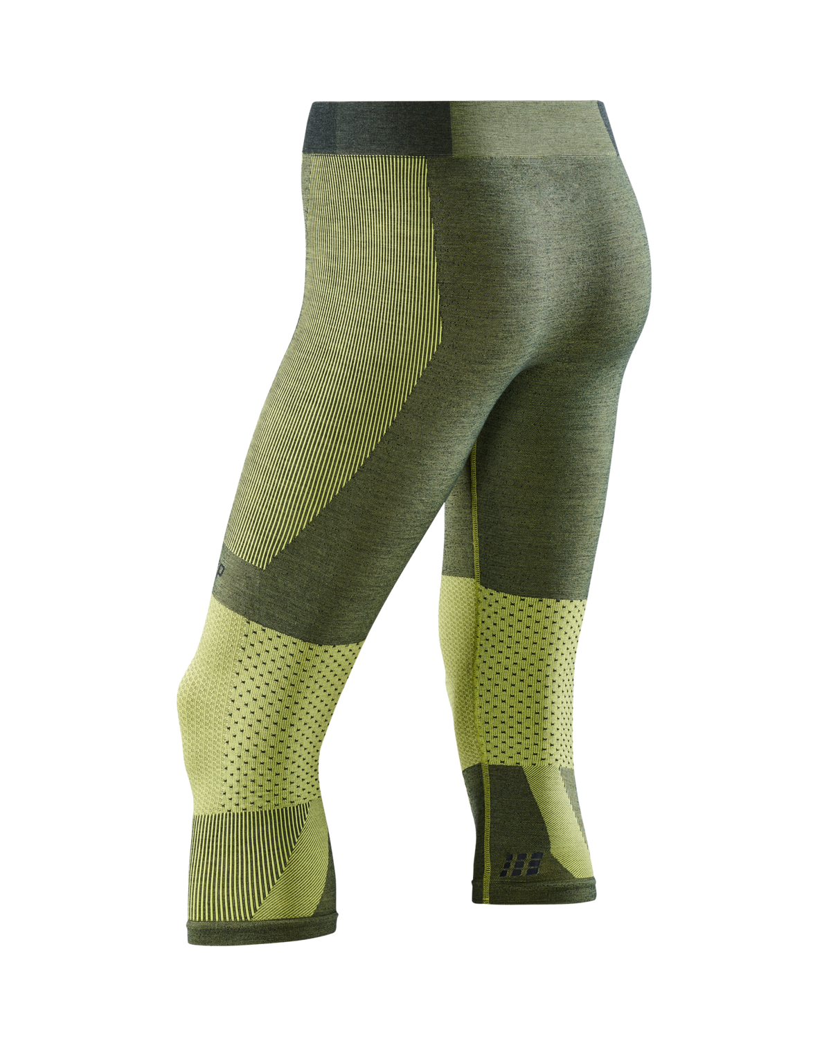Ski Touring 3/4 Base Tights, Men, Green/Dark Green