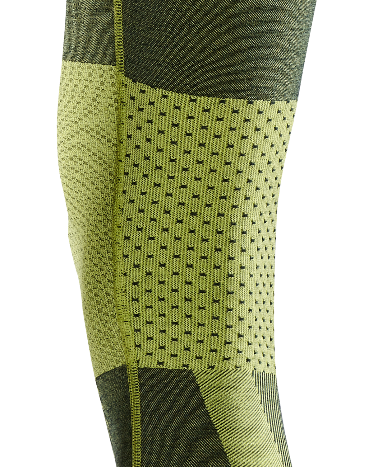 Ski Touring 3/4 Base Tights, Men, Green/Dark Green, close-up detail #detail