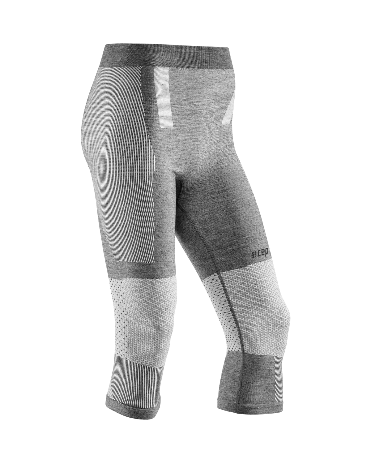 Ski Touring 3/4 Base Tights, Men, Light Grey/Dark Grey