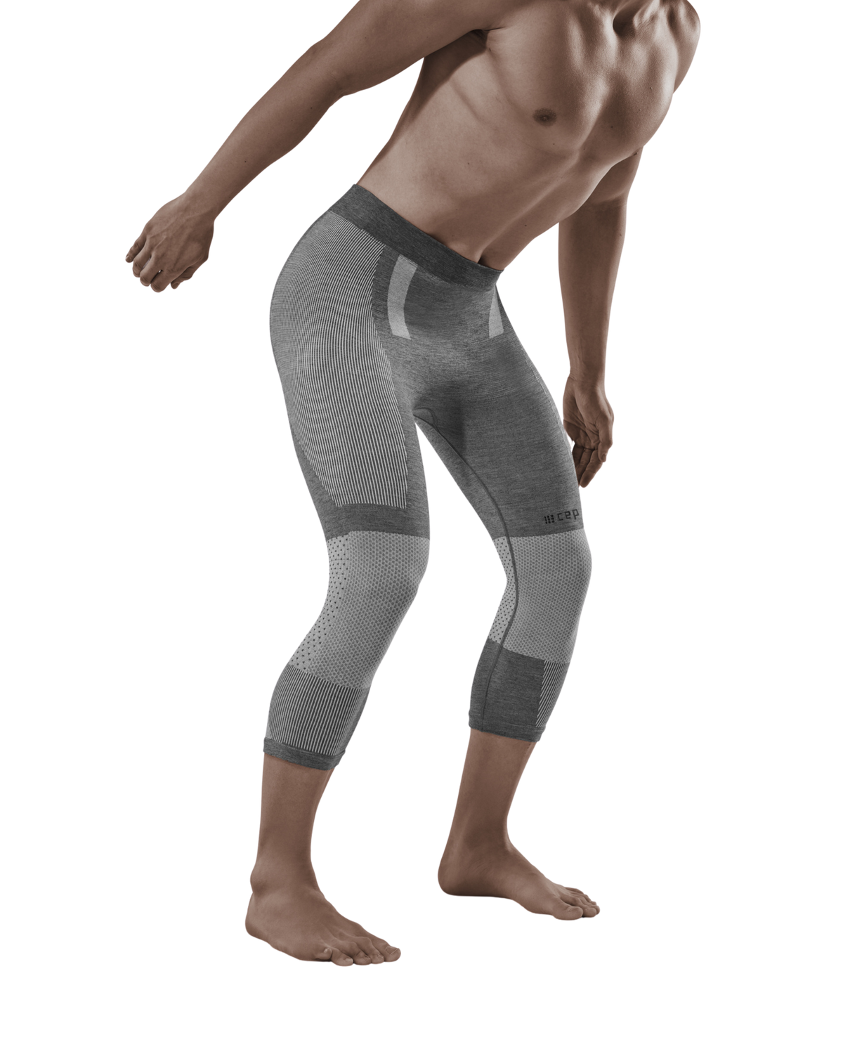 Ski Touring 3/4 Base Tights, Men, Light Grey/Dark Grey