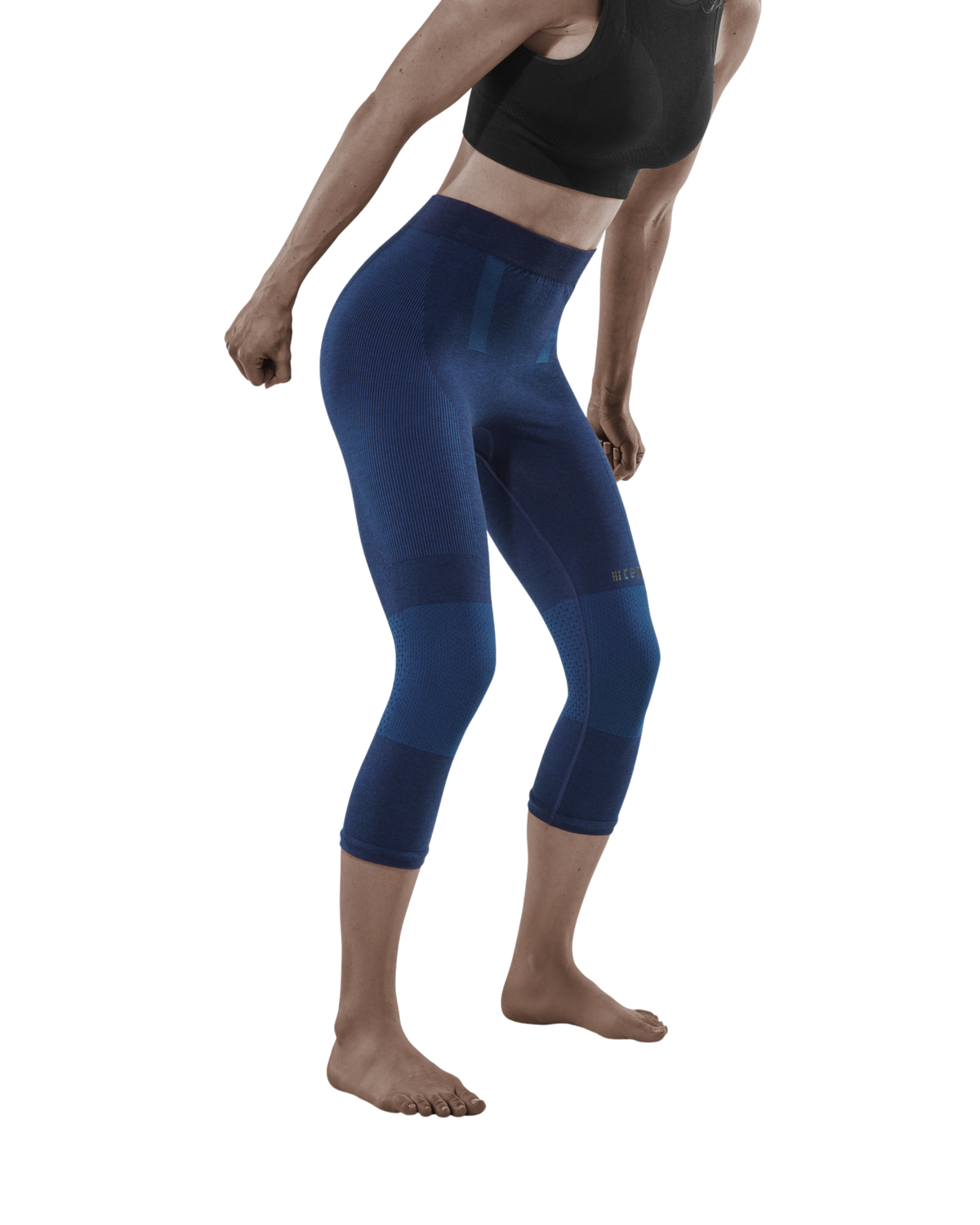 Ski Touring 3/4 Base Tights, Women, Blue/Navy Blue