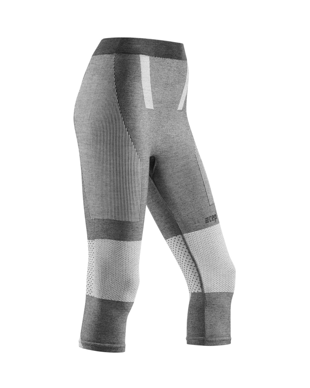 Ski Touring 3/4 Base Tights, Women, Light Grey/Dark Grey
