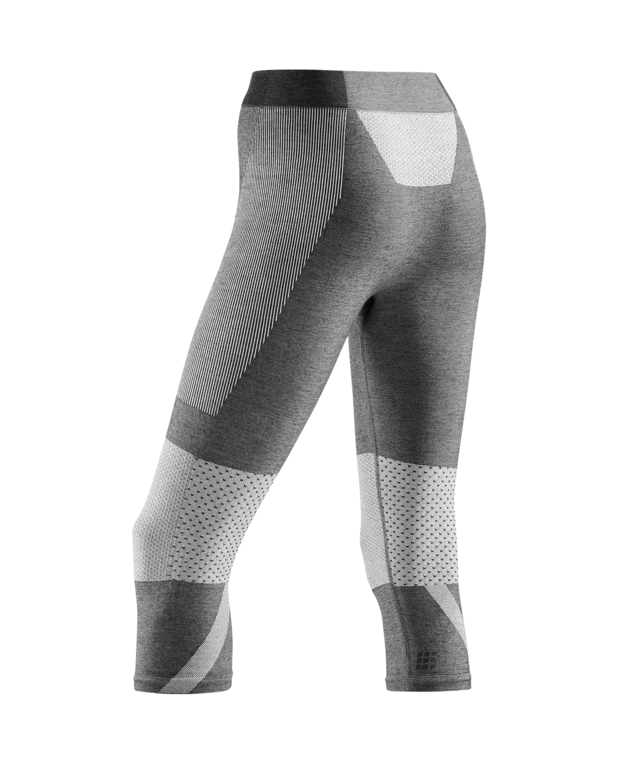 Ski Touring 3/4 Base Tights, Women, Light Grey/Dark Grey