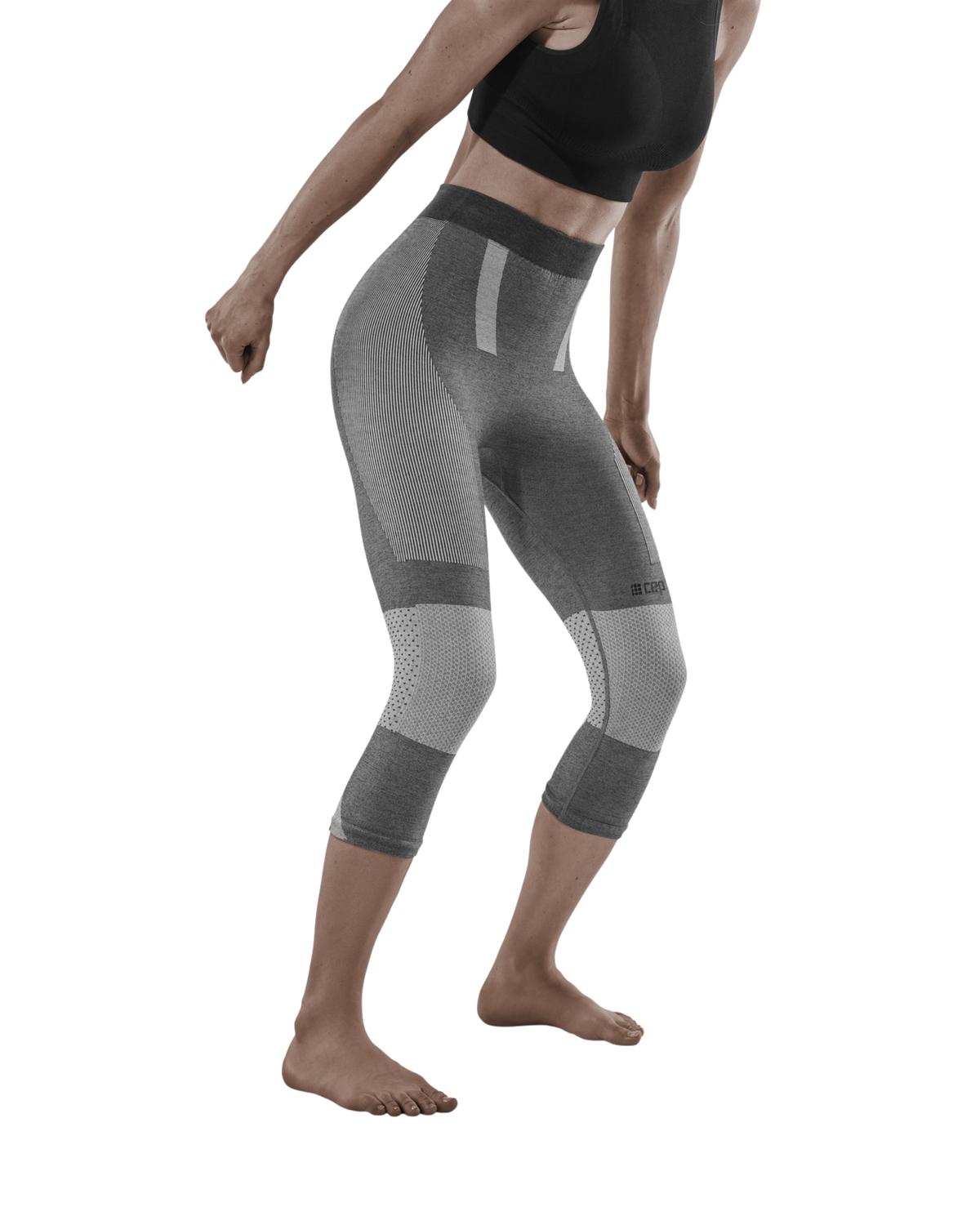 Ski Touring 3/4 Base Tights, Women, Light Grey/Dark Grey