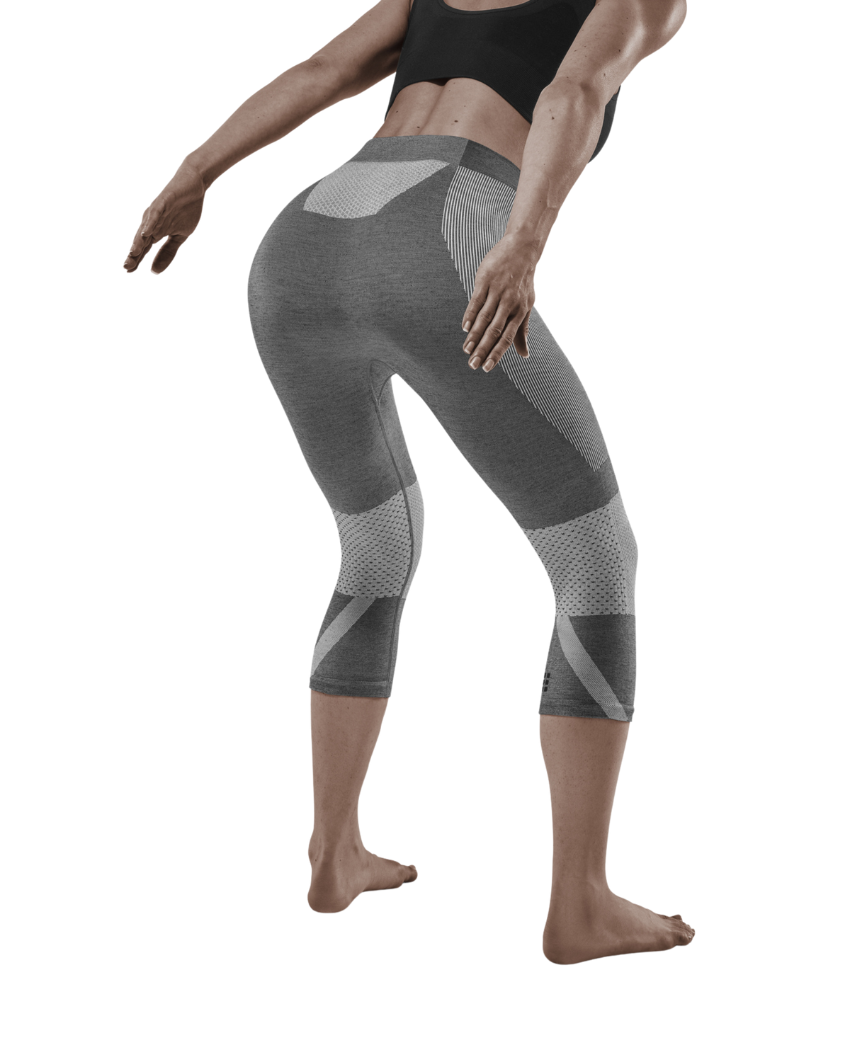 Ski Touring 3/4 Base Tights, Women, Light Grey/Dark Grey