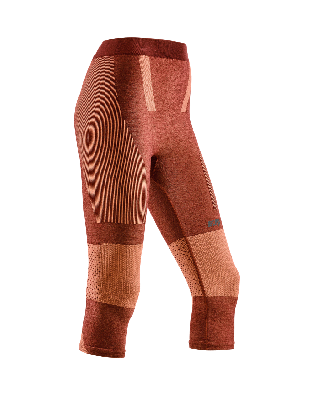 Ski Touring 3/4 Base Tights, Women, Orange/Dark Orange