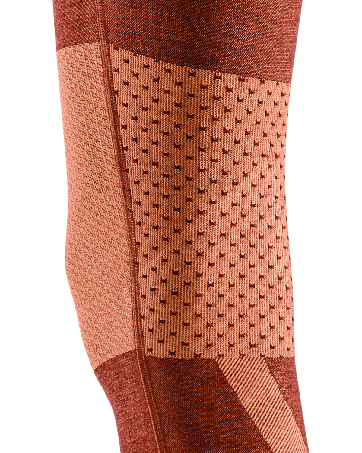 Ski Touring 3/4 Base Tights, Women, Orange/Dark Orange, close-up detail #detail