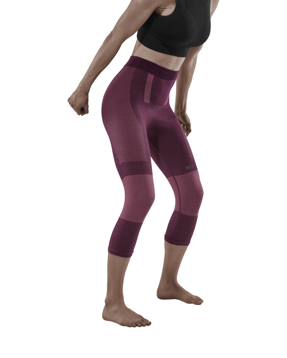 Ski Touring 3/4 Base Tights, Women, Violet/Dark Violet