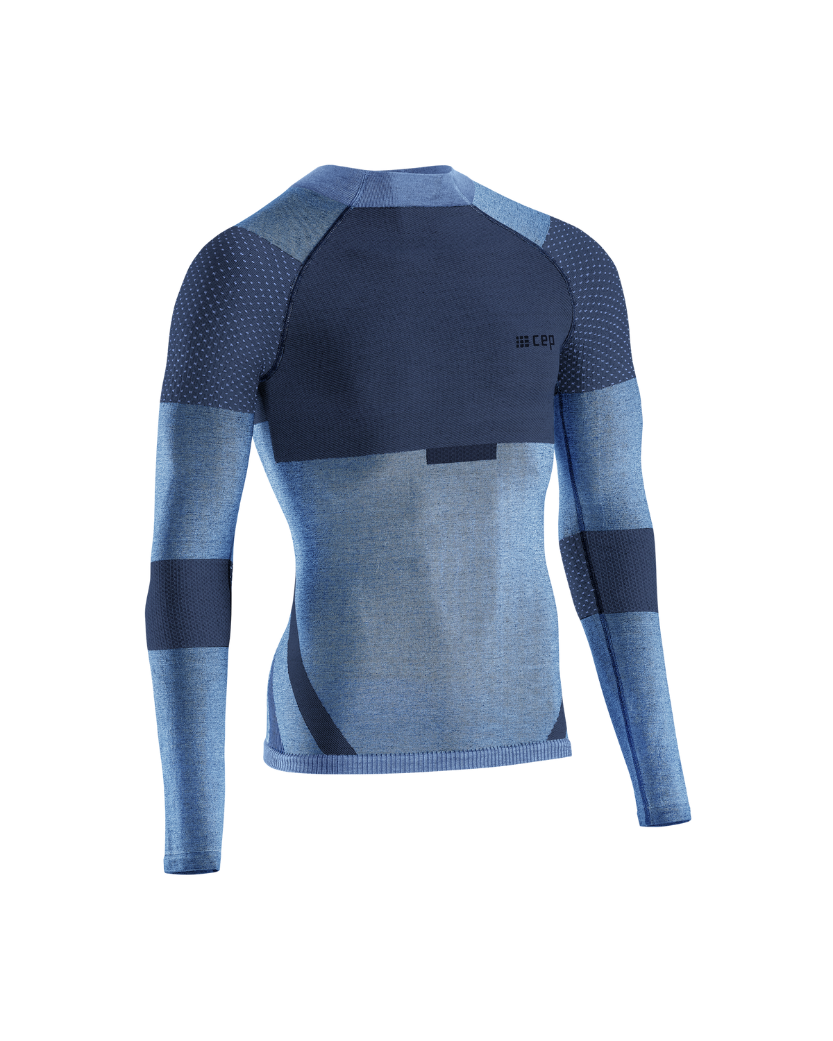 Ski Touring Base Shirt, Men, Navy Blue/Blue