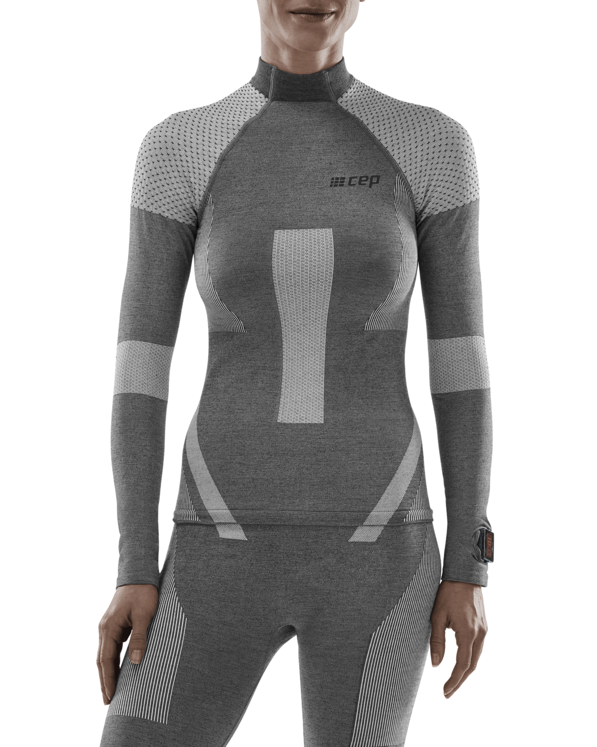 Ski Touring Base Shirt, Women, Light Grey/Dark Grey