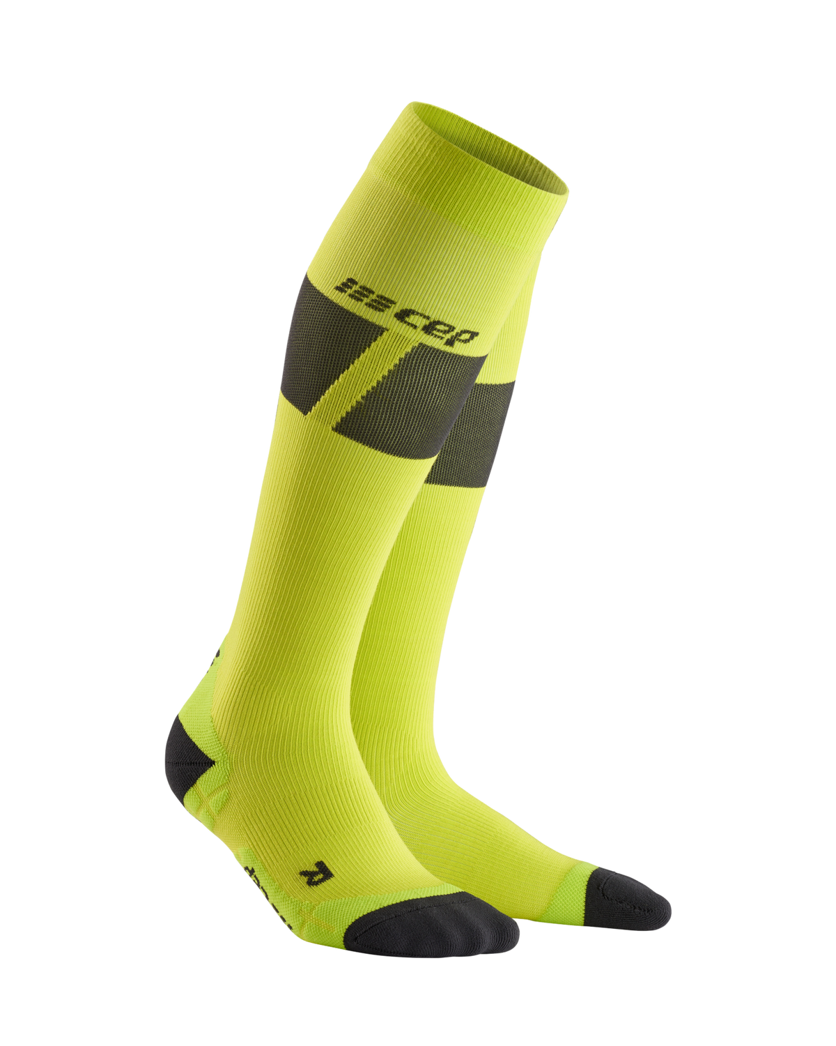 Ski Ultralight Tall Compression Socks, Women, Lime/Dark Grey