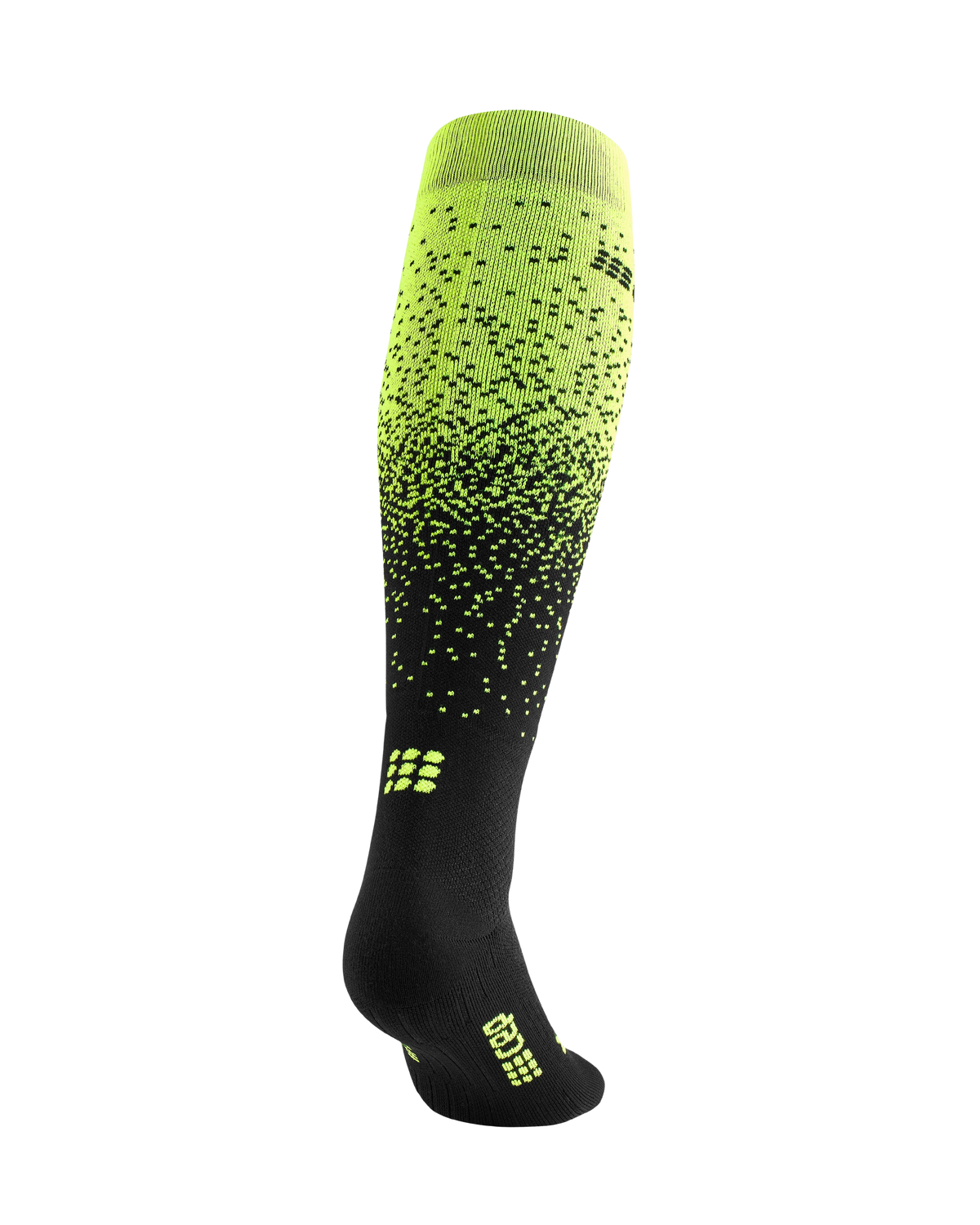 Ski Snowfall Tall Compression Socks, Men, Black/Green Snowfall